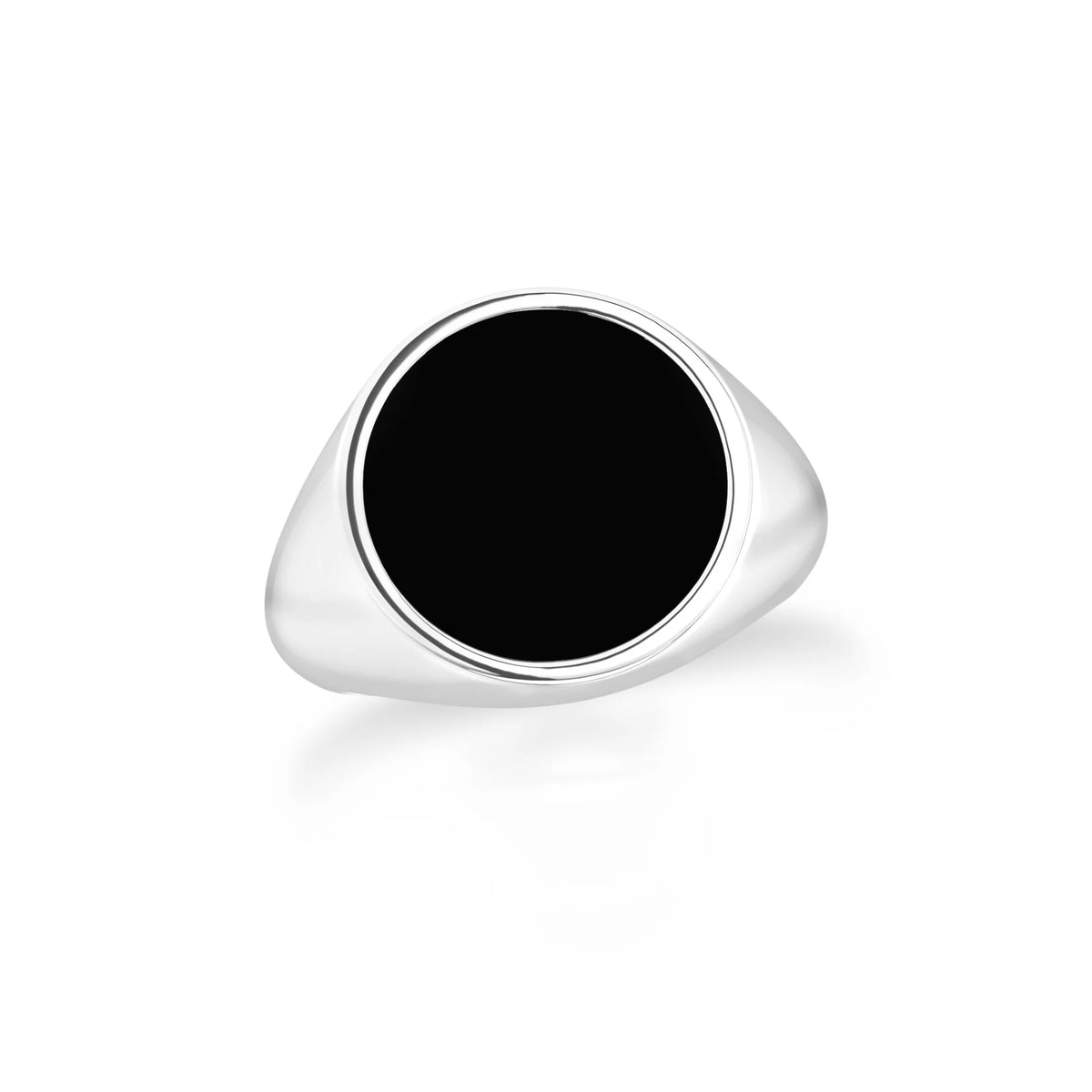 black tourmaline mens bezel-set ring