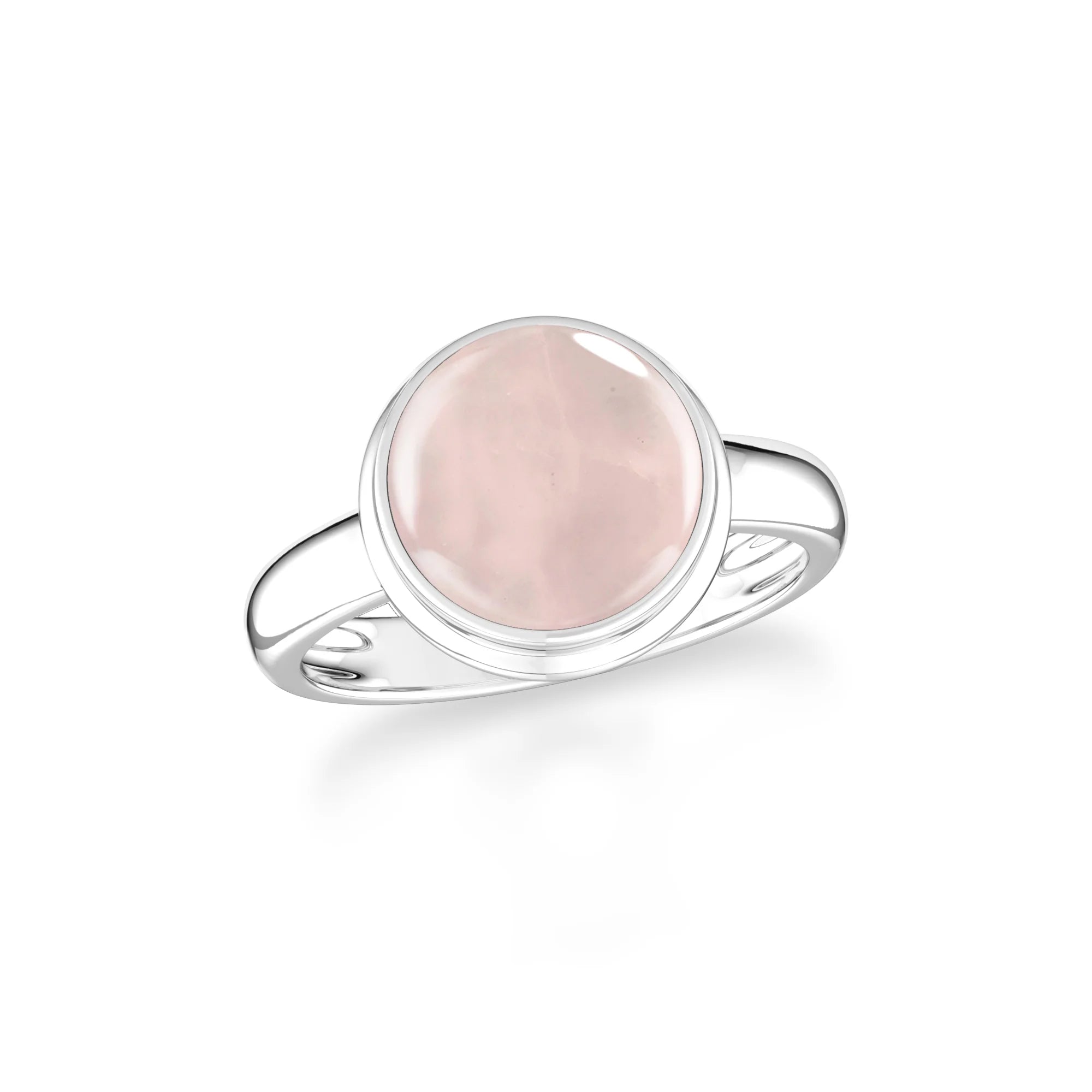 rose-quartz bezel-set ring