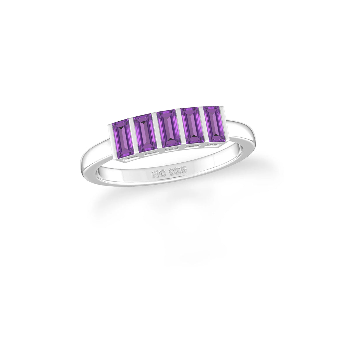 amethyst bezel-set ring