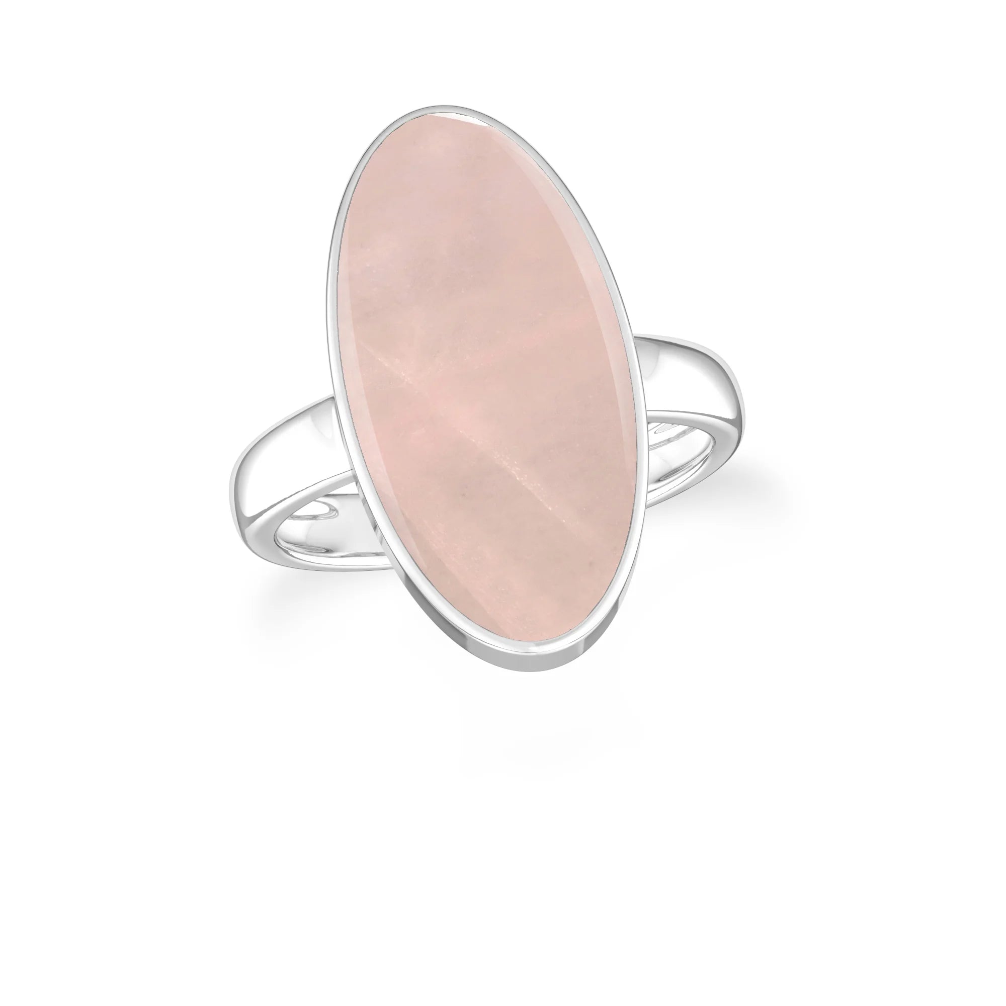 rose-quartz bezel-set ring