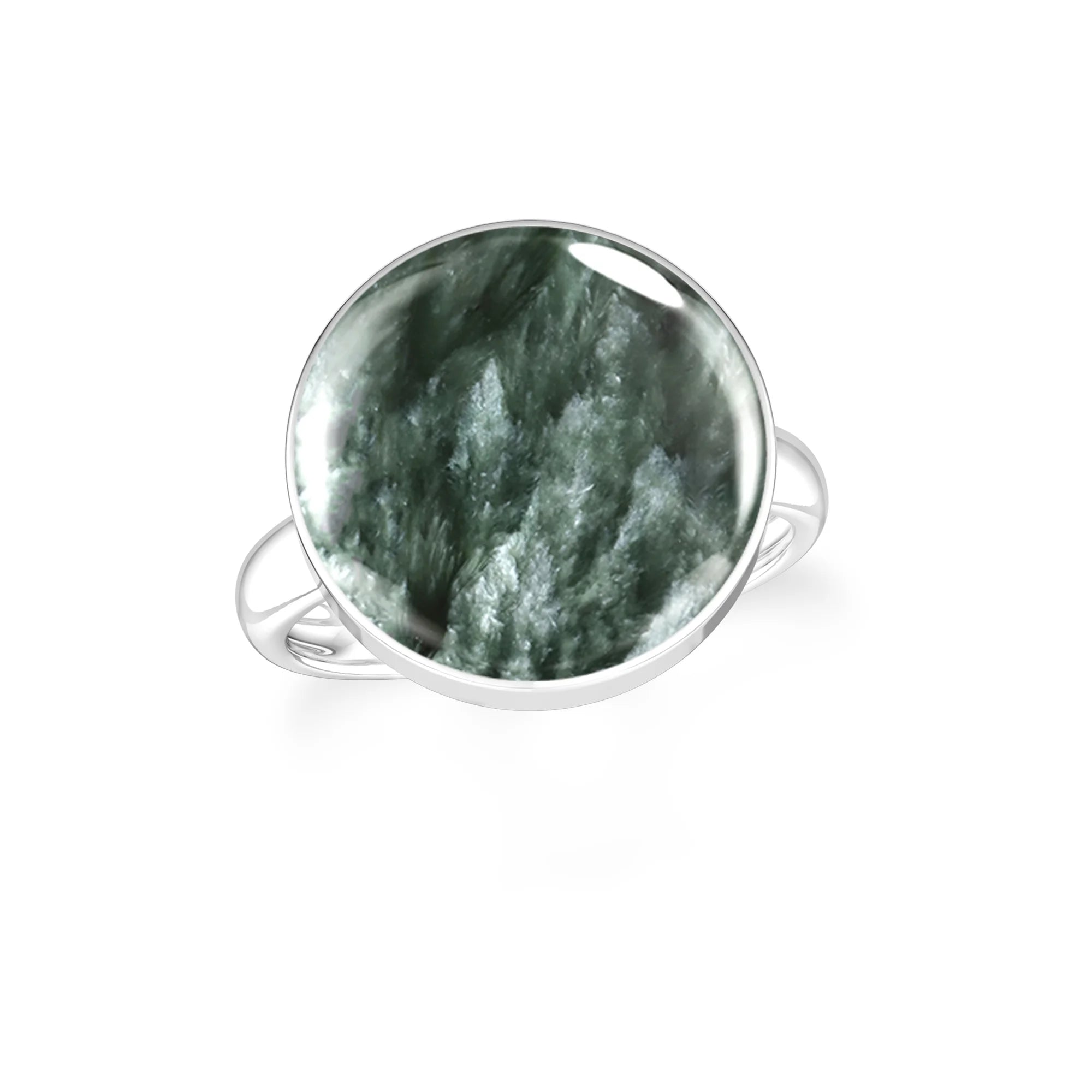 seraphinite bezel-set ring