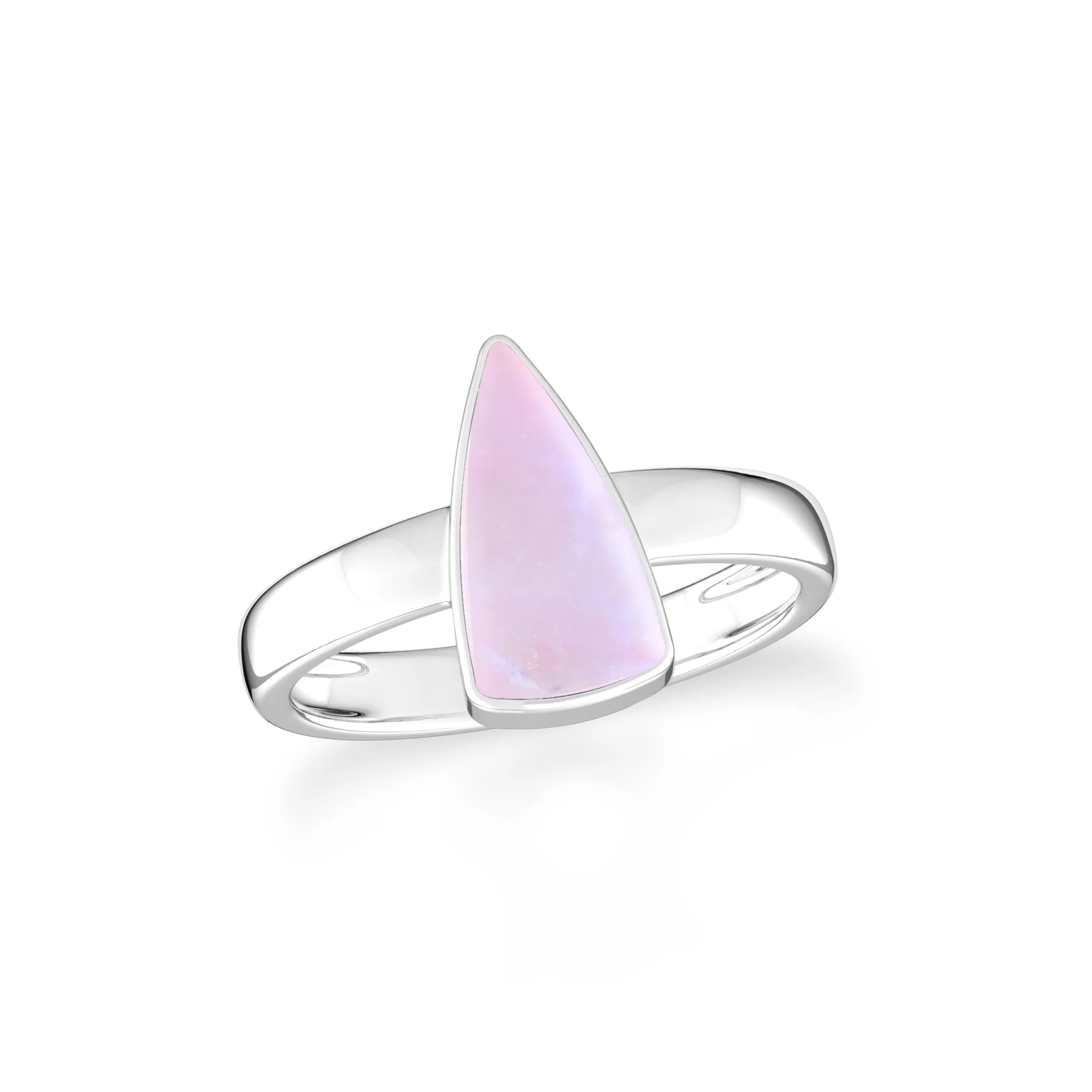 pink-moonstone bezel-set ring