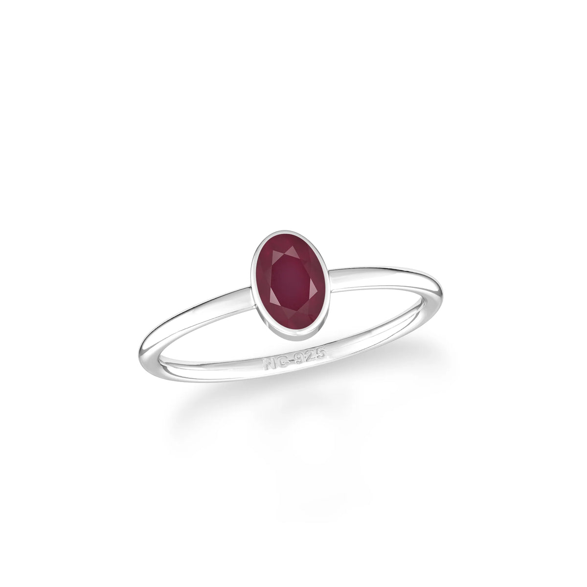 ruby stackable bezel-set ring