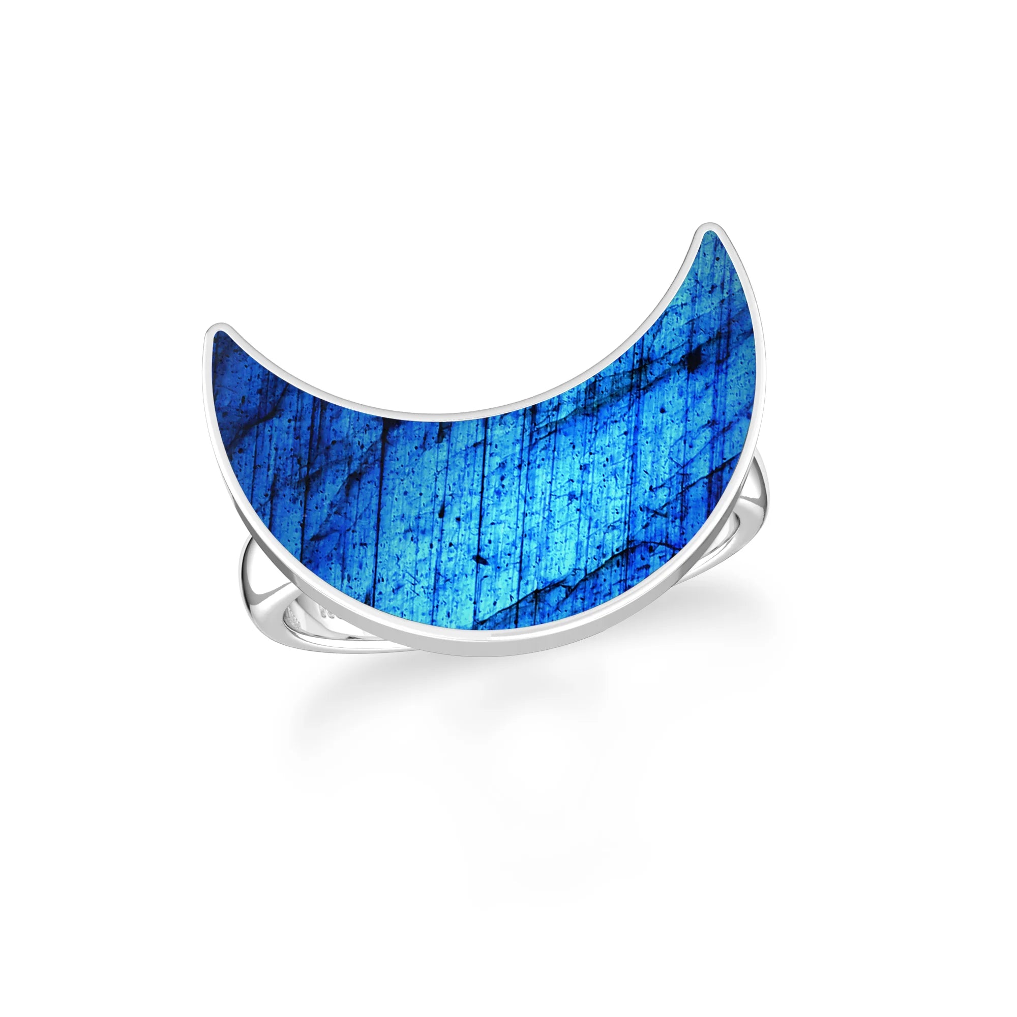 labradorite stackable bezel-set ring