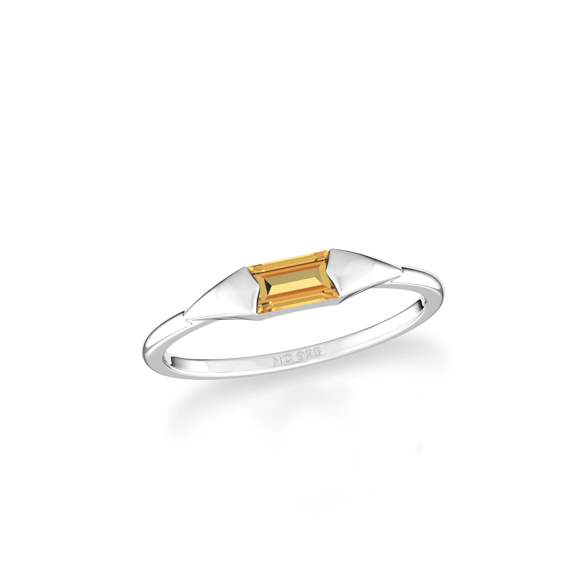 citrine bezel-set ring