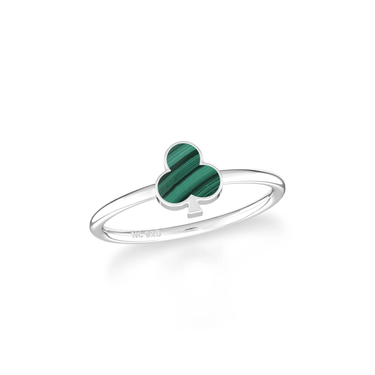 malachite stackable bezel-set ring