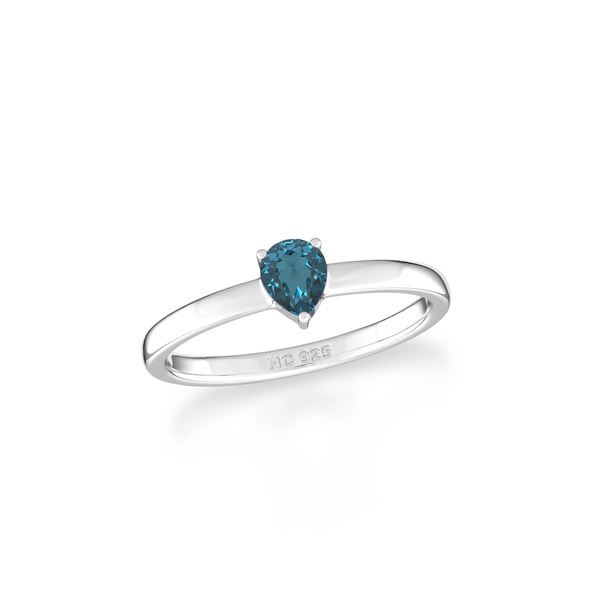 london blue topaz stackable prong-set ring