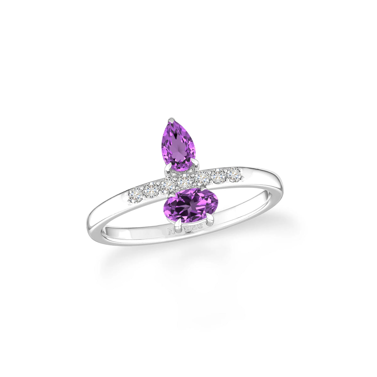 amethyst prong-set ring