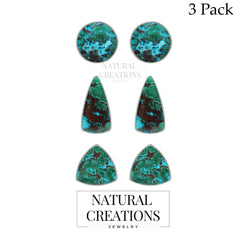 chrysocolla cab earrings