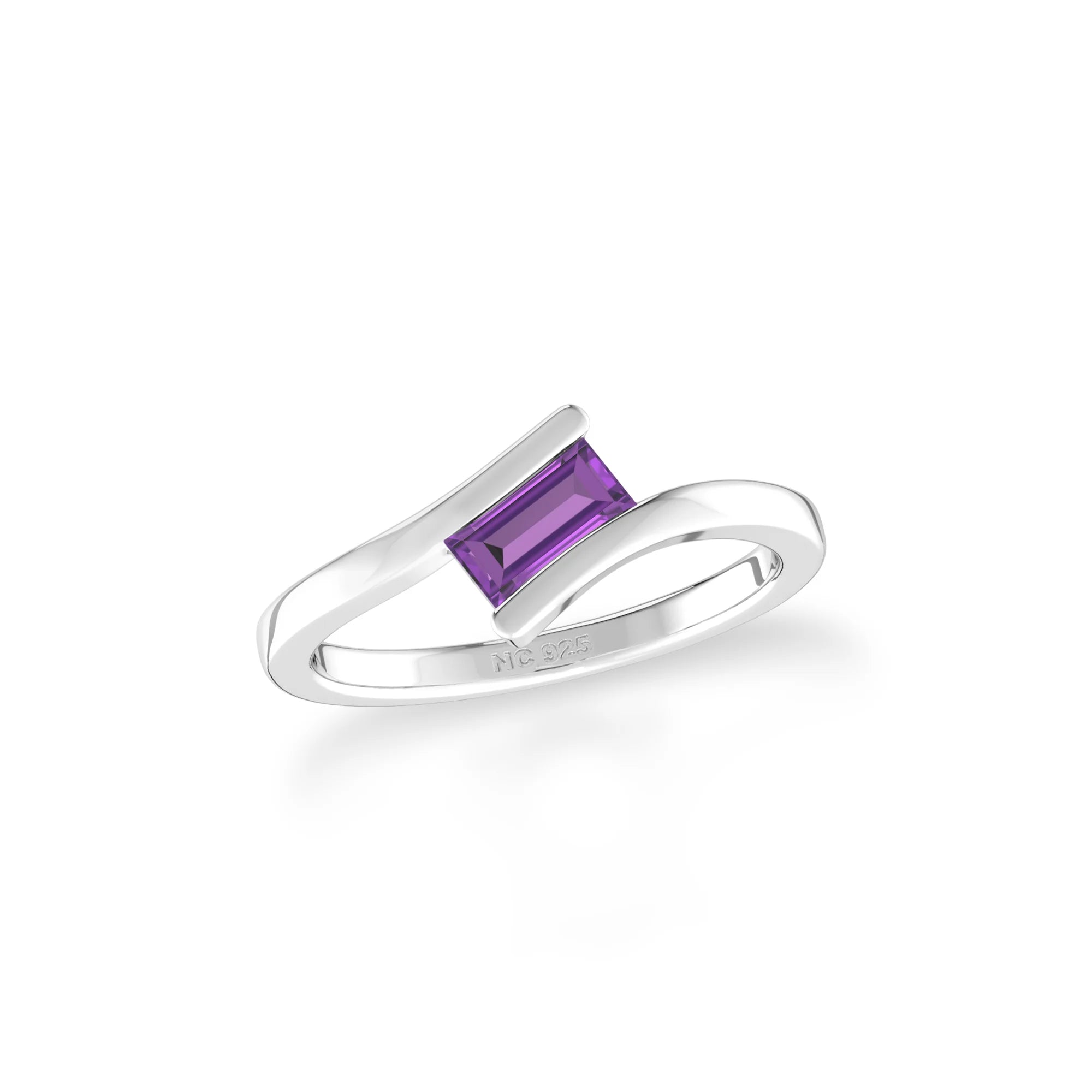 amethyst bezel-set ring