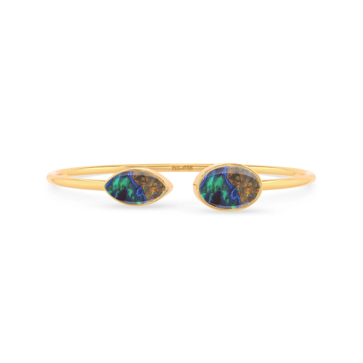 azurite malachite cab bracelet