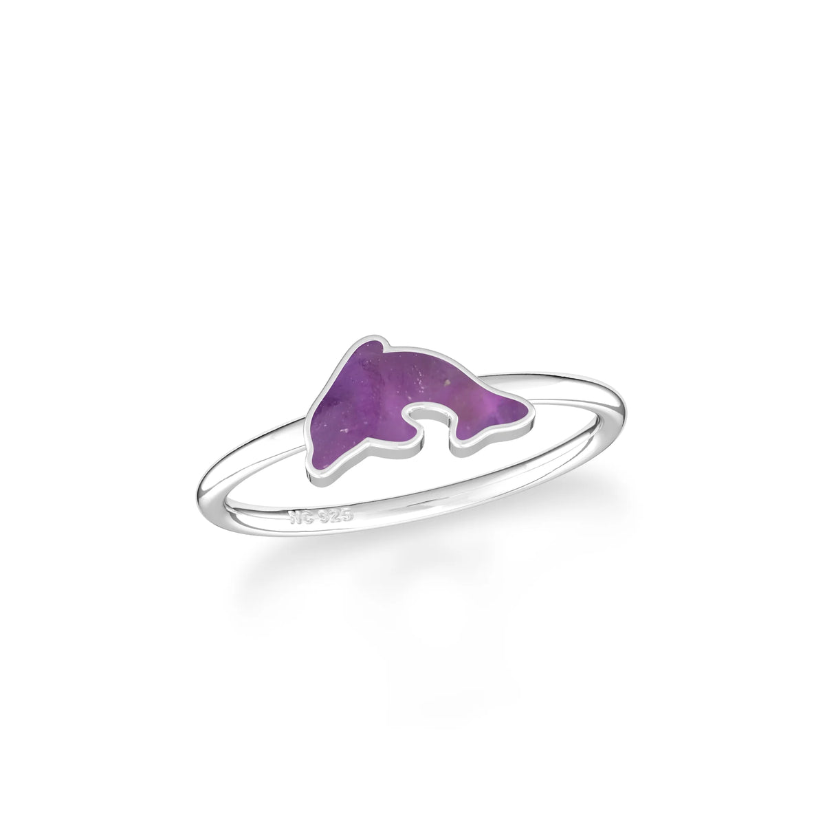 amethyst stackable bezel-set ring