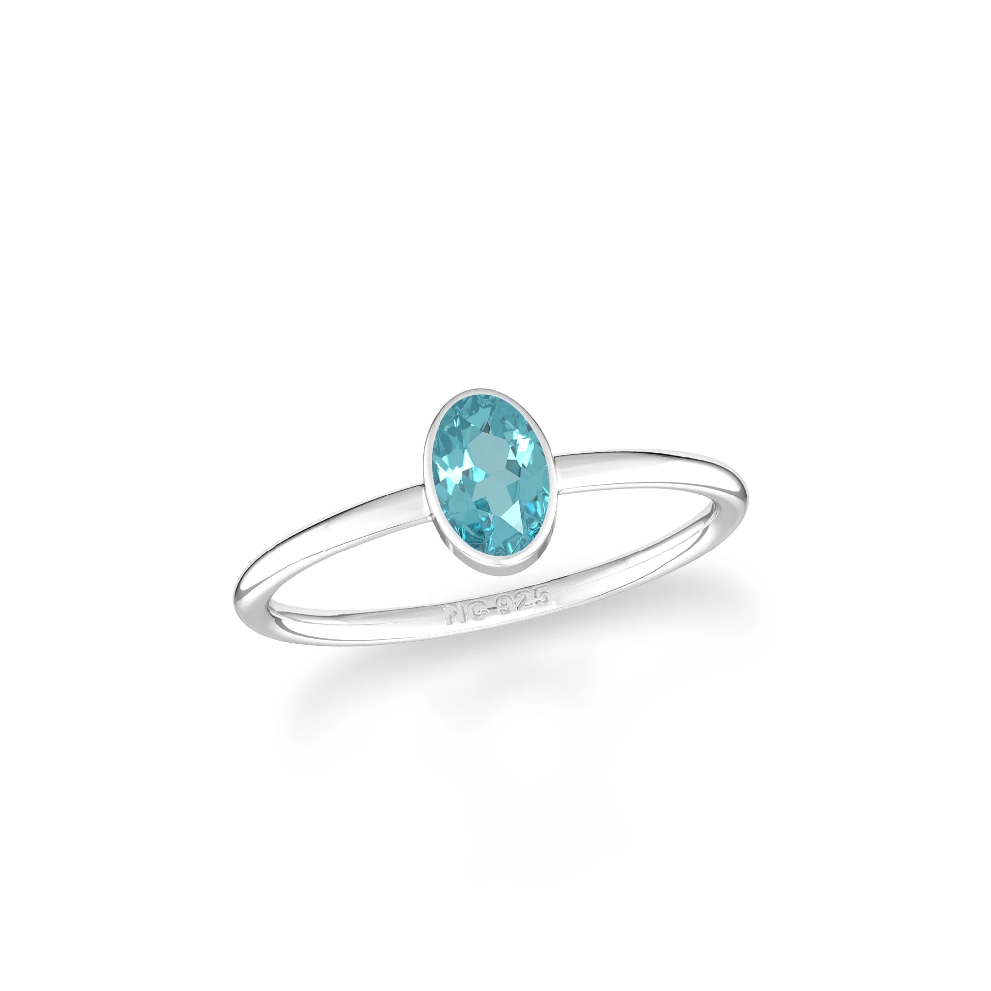 paraiba apatite stackable bezel-set ring