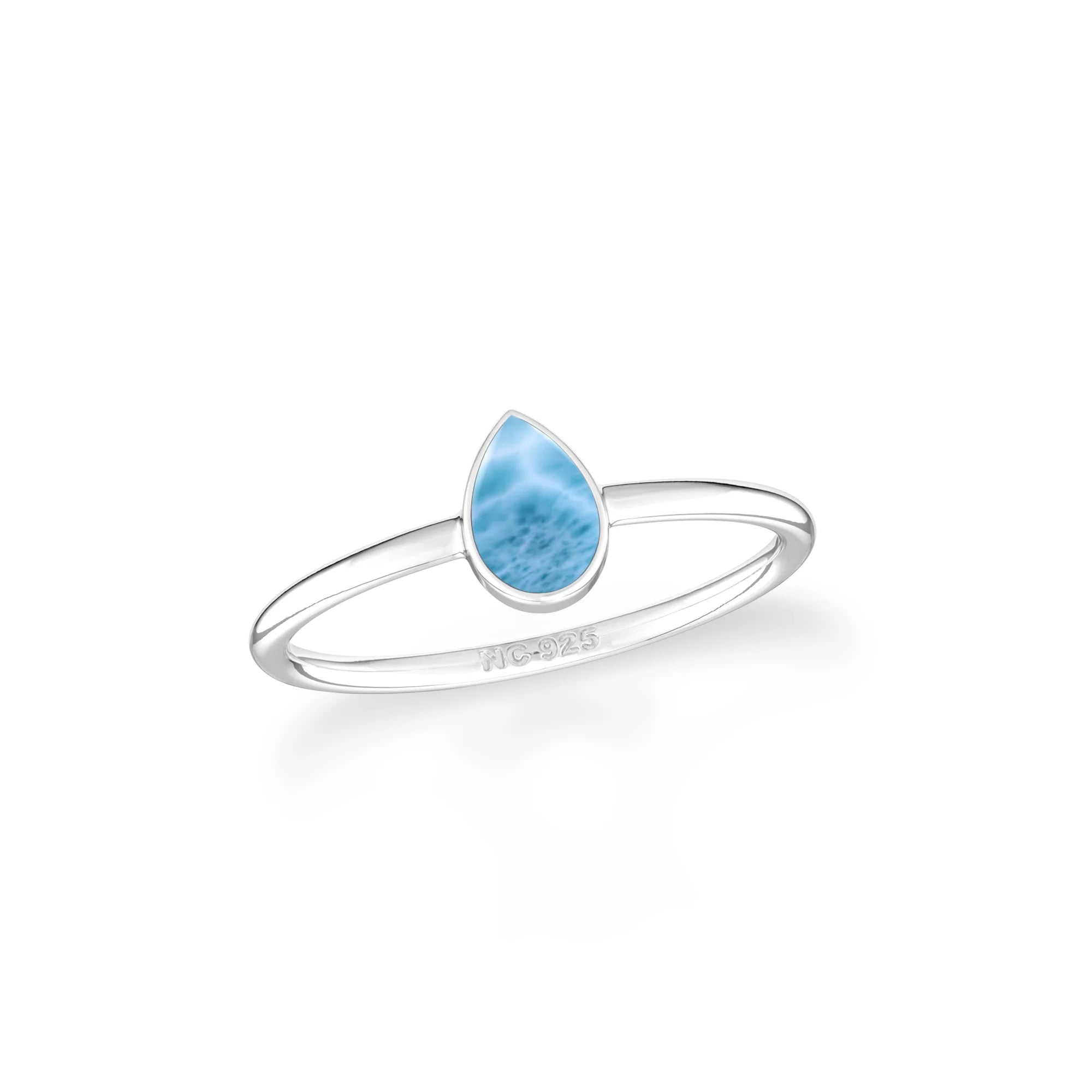 larimar bezel-set ring