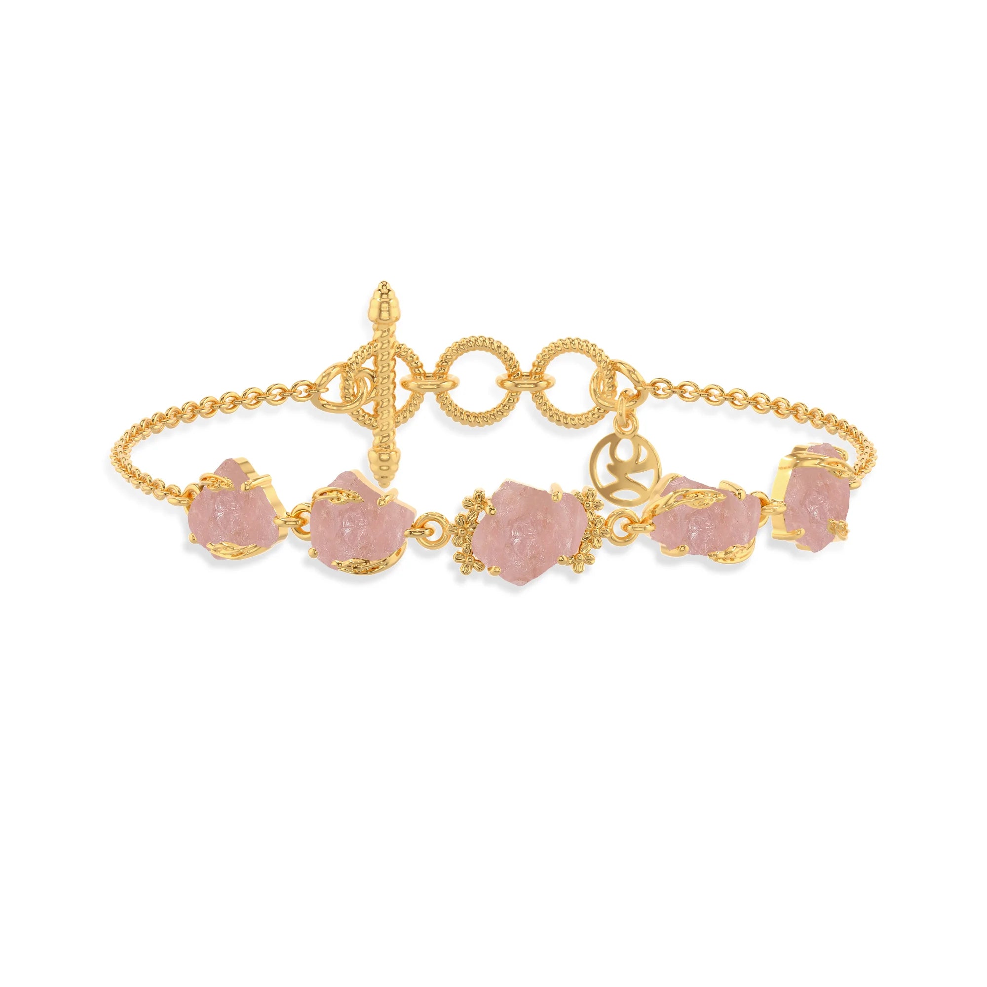 rose quartz rough bracelet