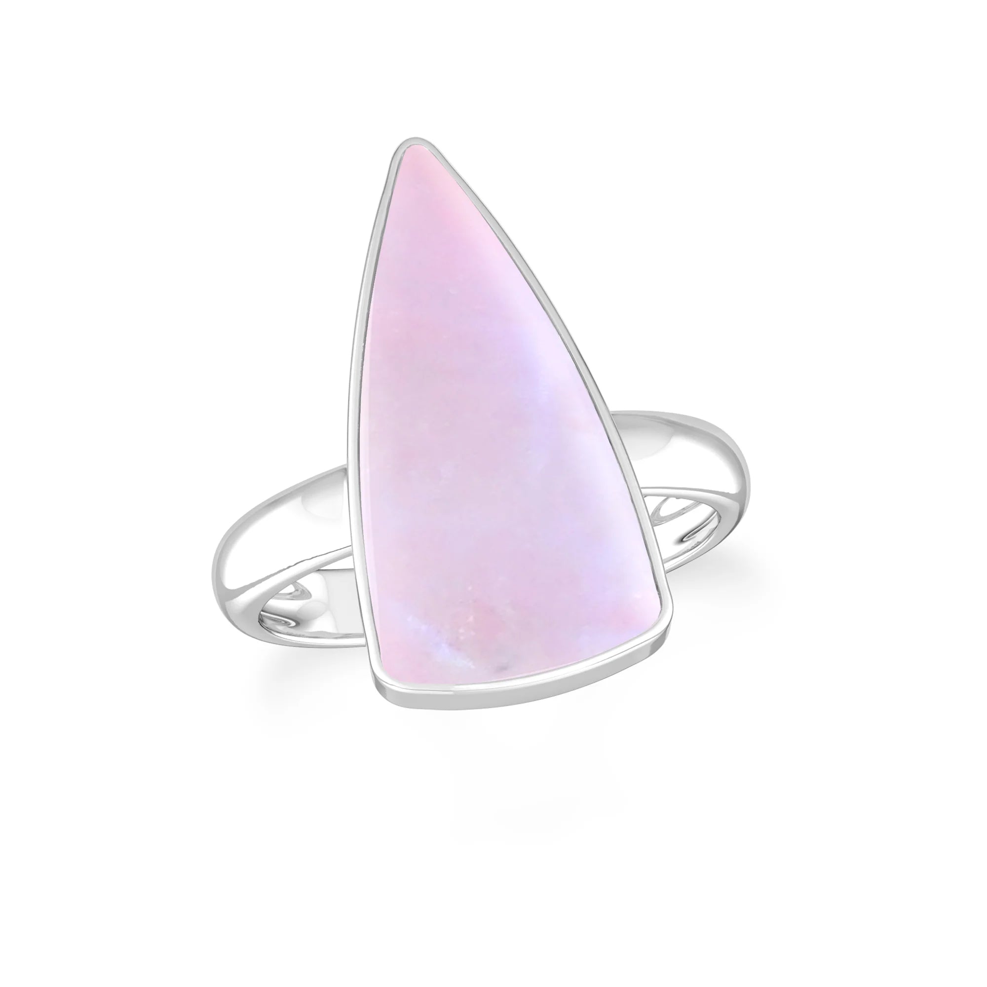 pink-moonstone bezel-set ring