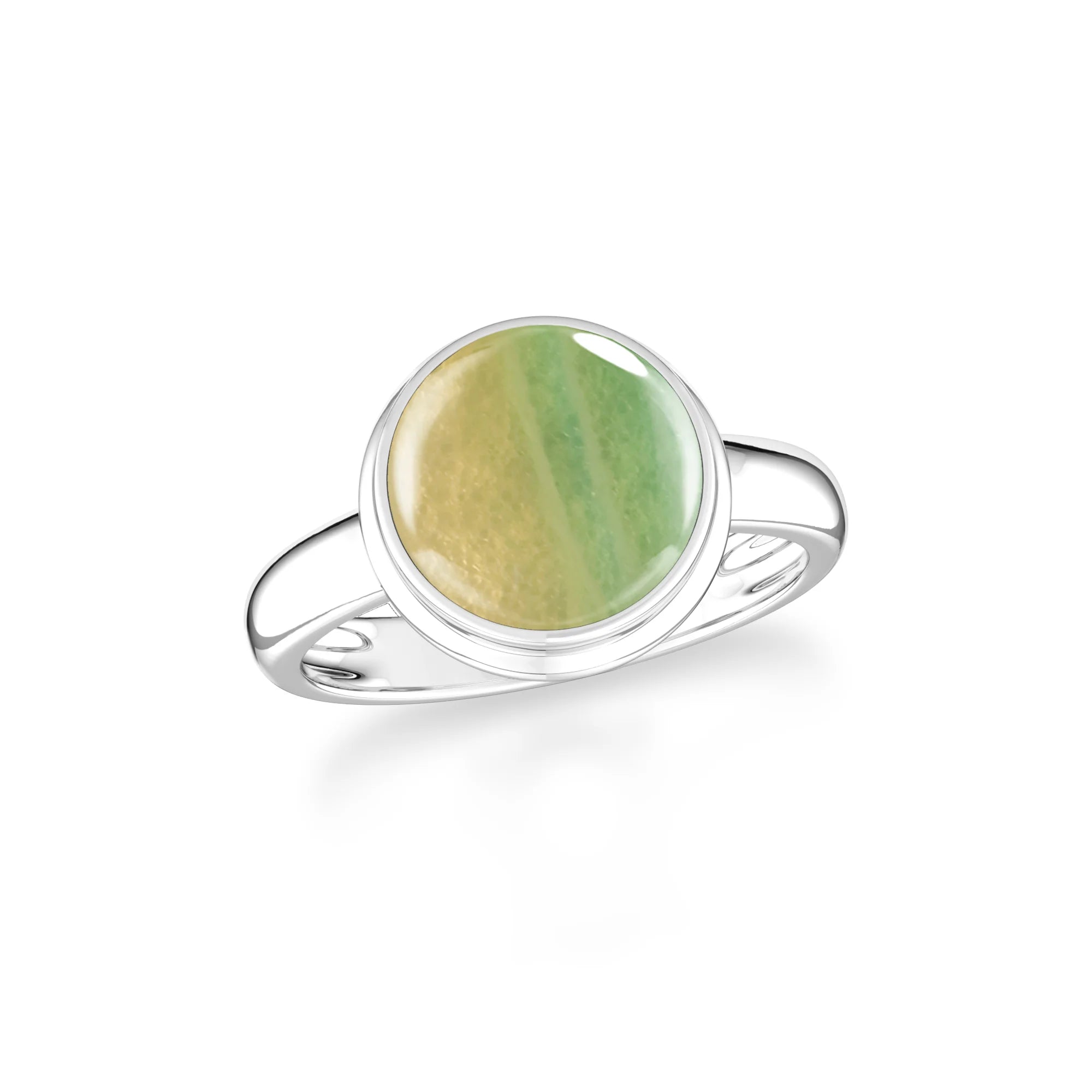 fluorite bezel-set ring