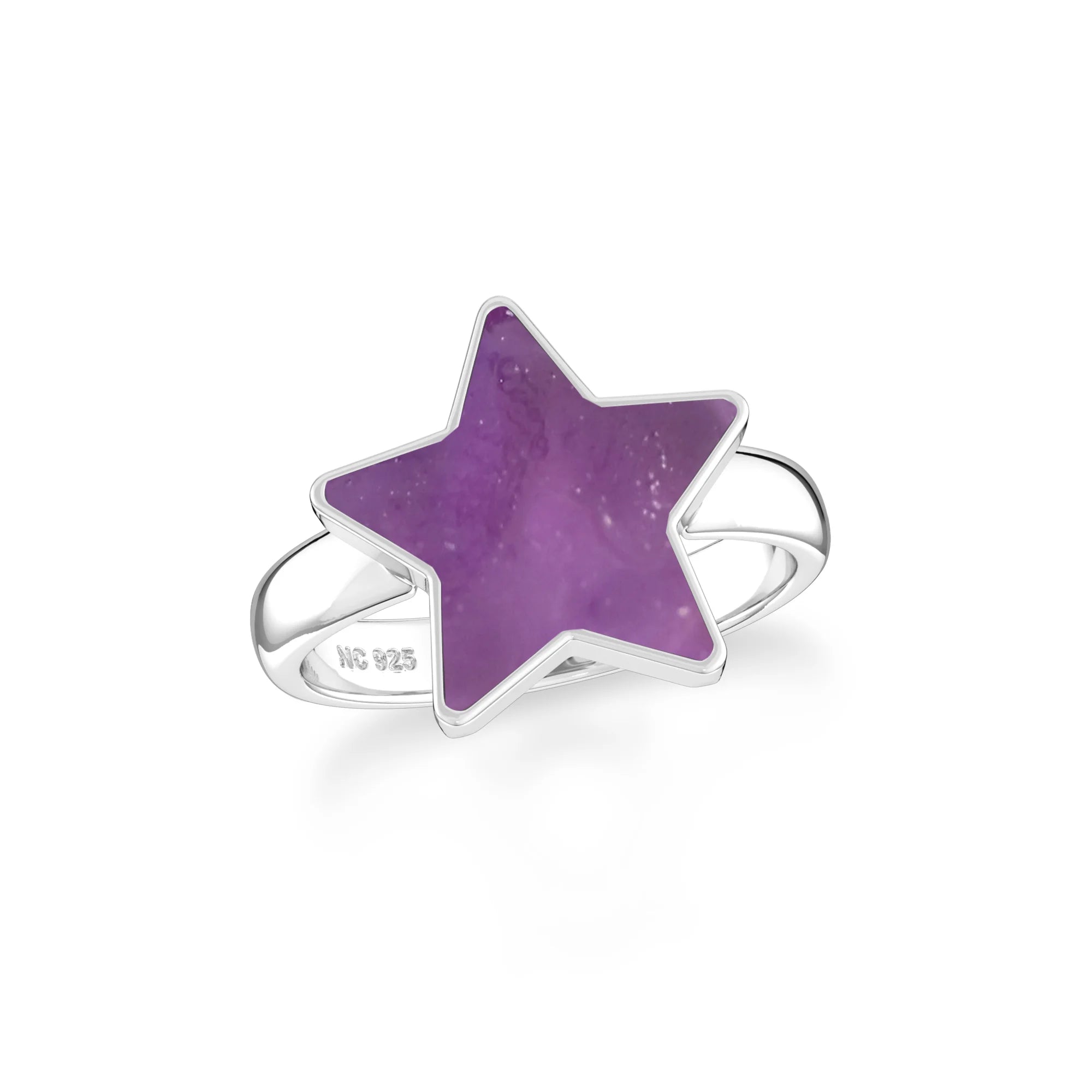 amethyst stackable bezel-set ring