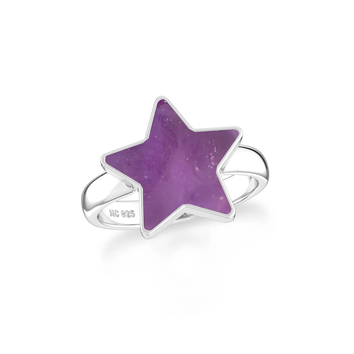 amethyst stackable bezel-set ring