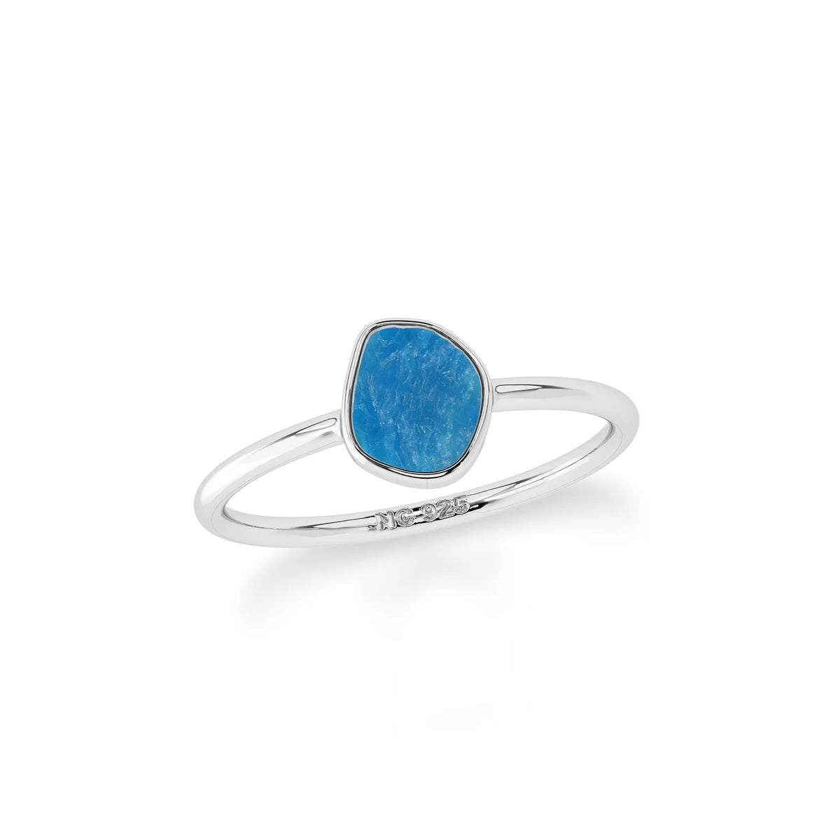neon apatite stackable bezel-set ring