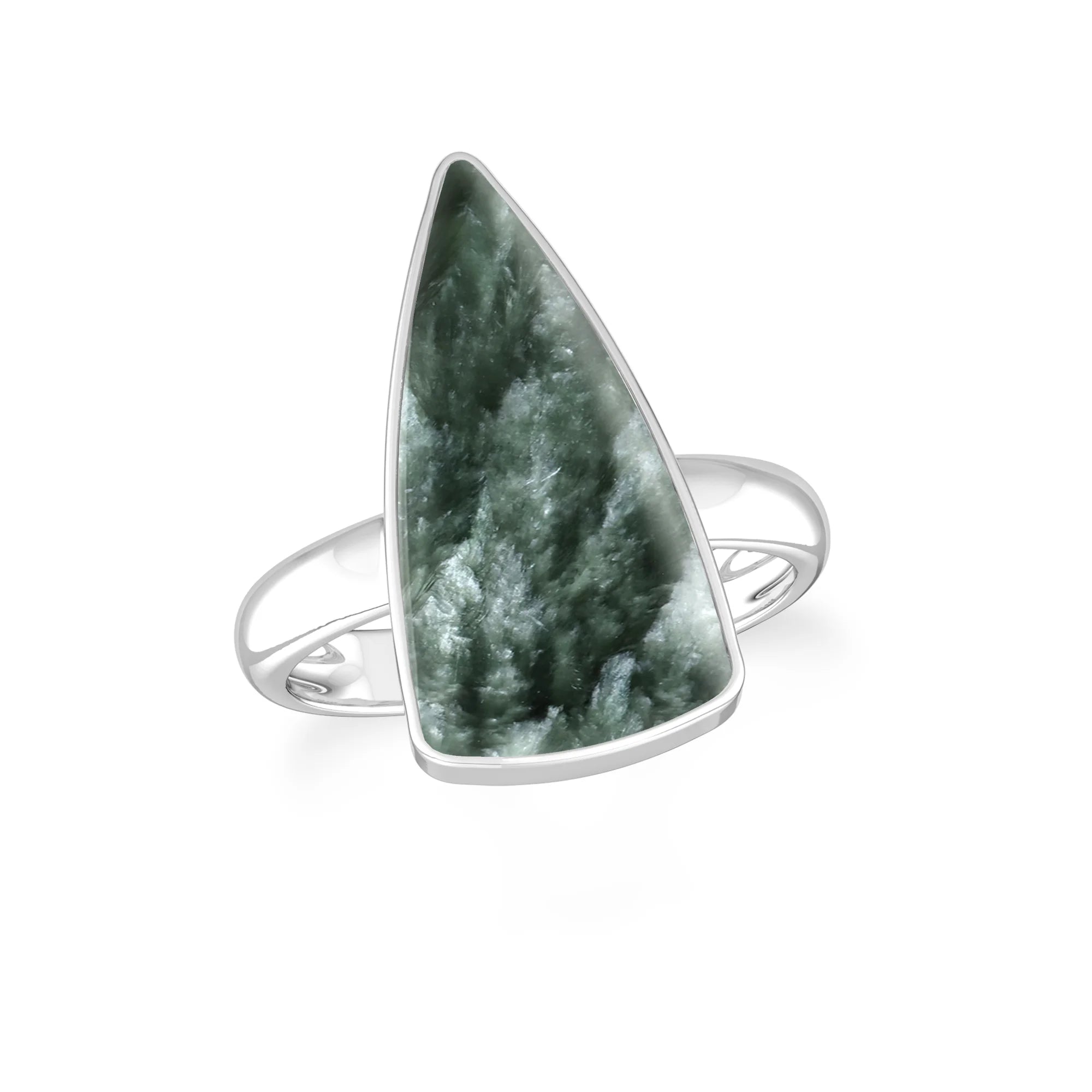 seraphinite bezel-set ring