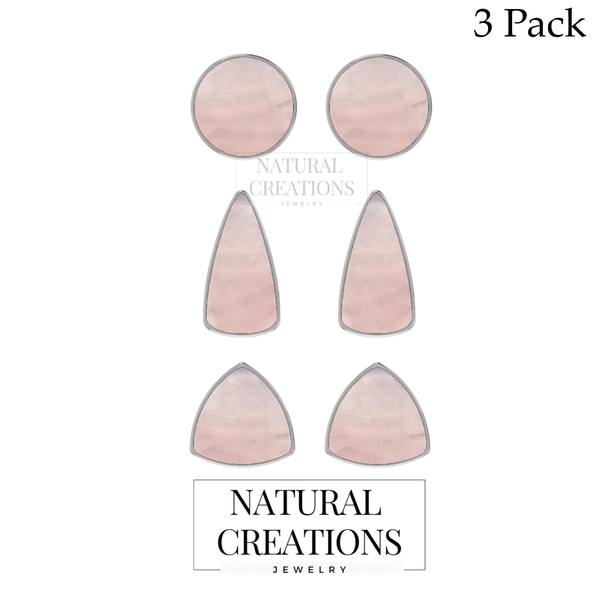 rose quartz cab earrings