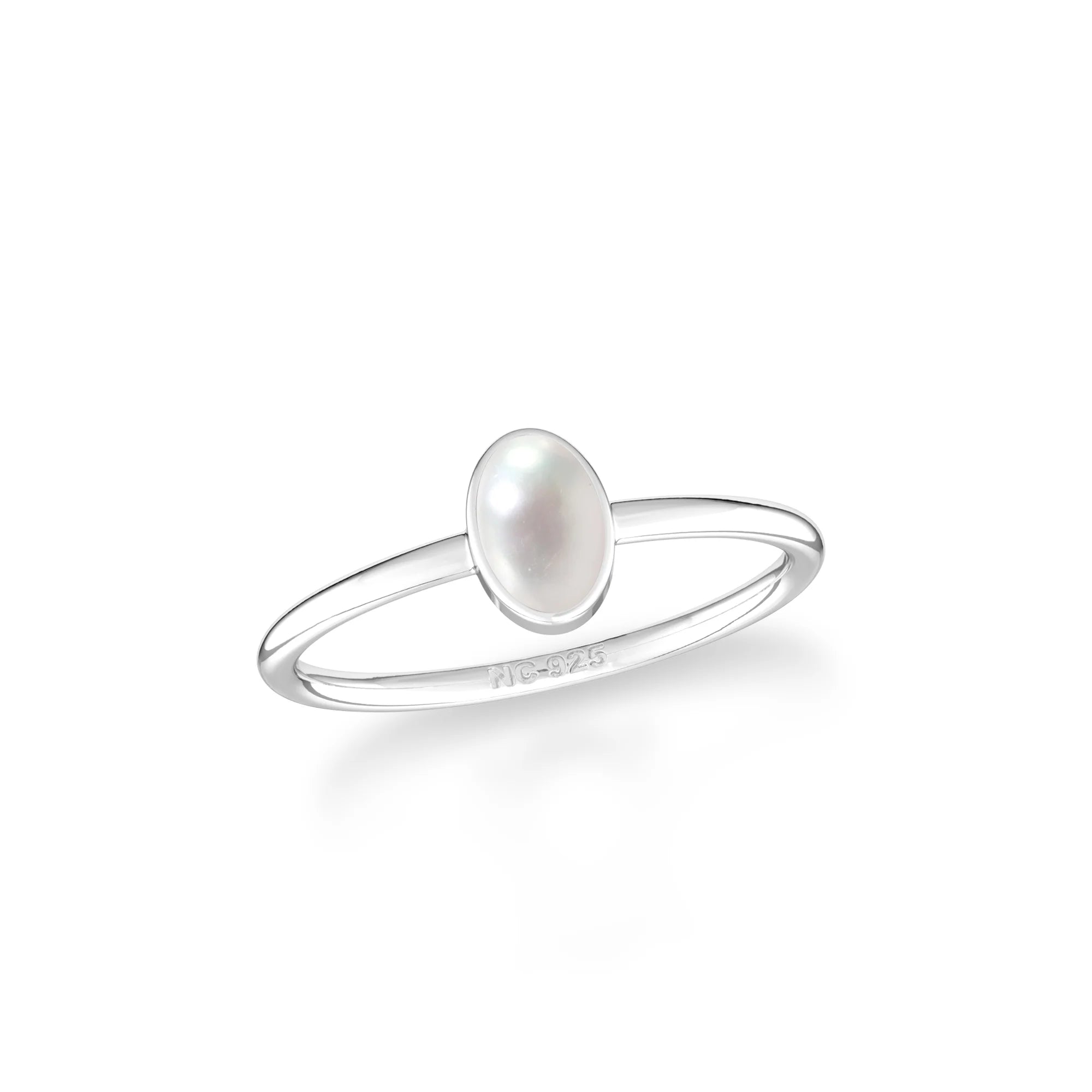 pearl bezel-set ring