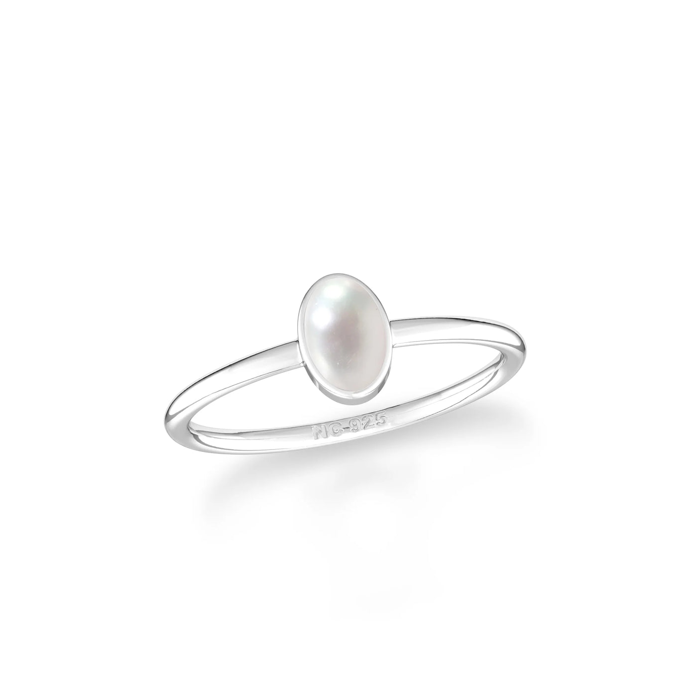 pearl bezel-set ring