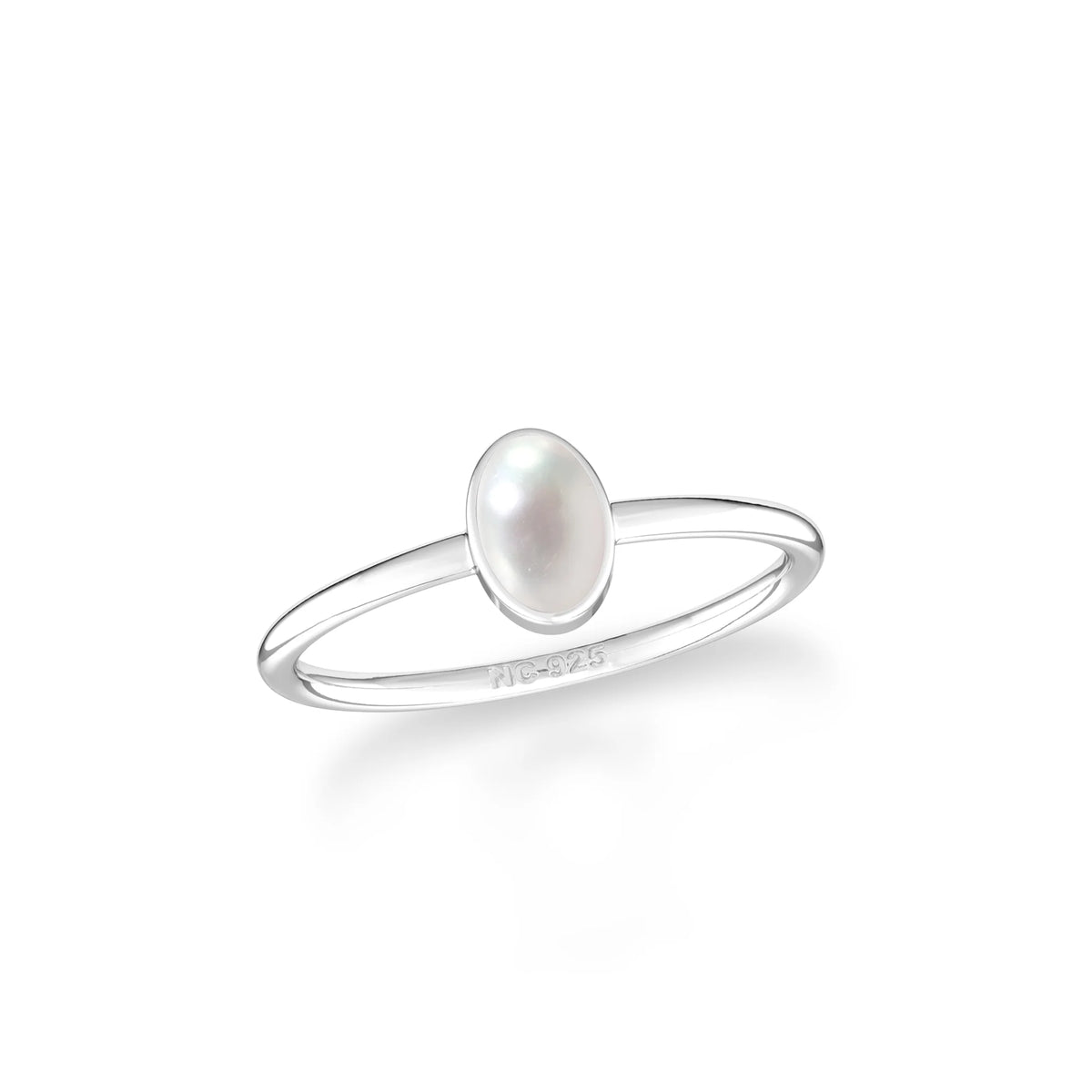 pearl bezel-set ring