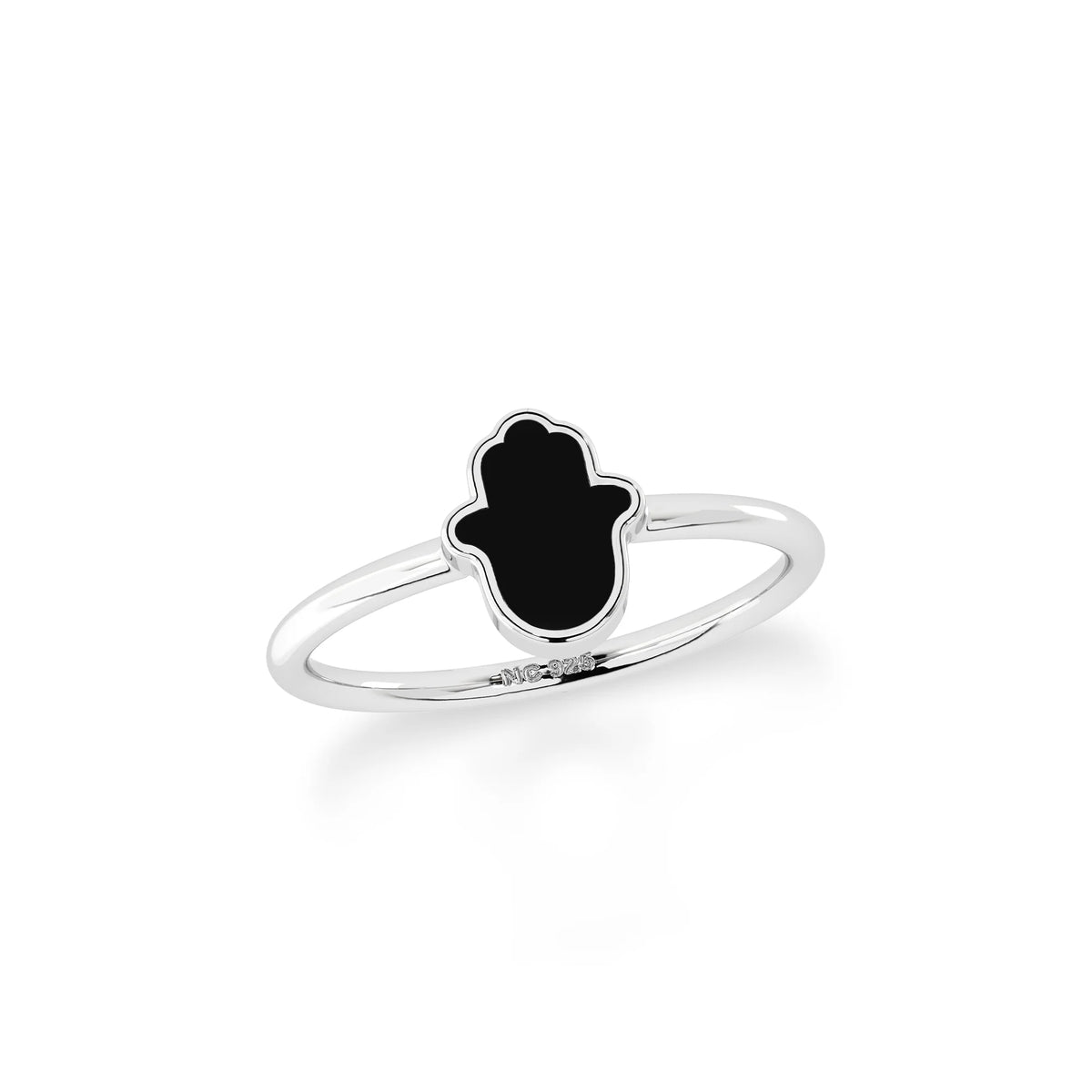 black tourmaline stackable bezel-set ring