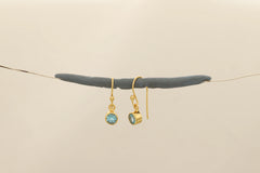 paraiba apatite cut earrings