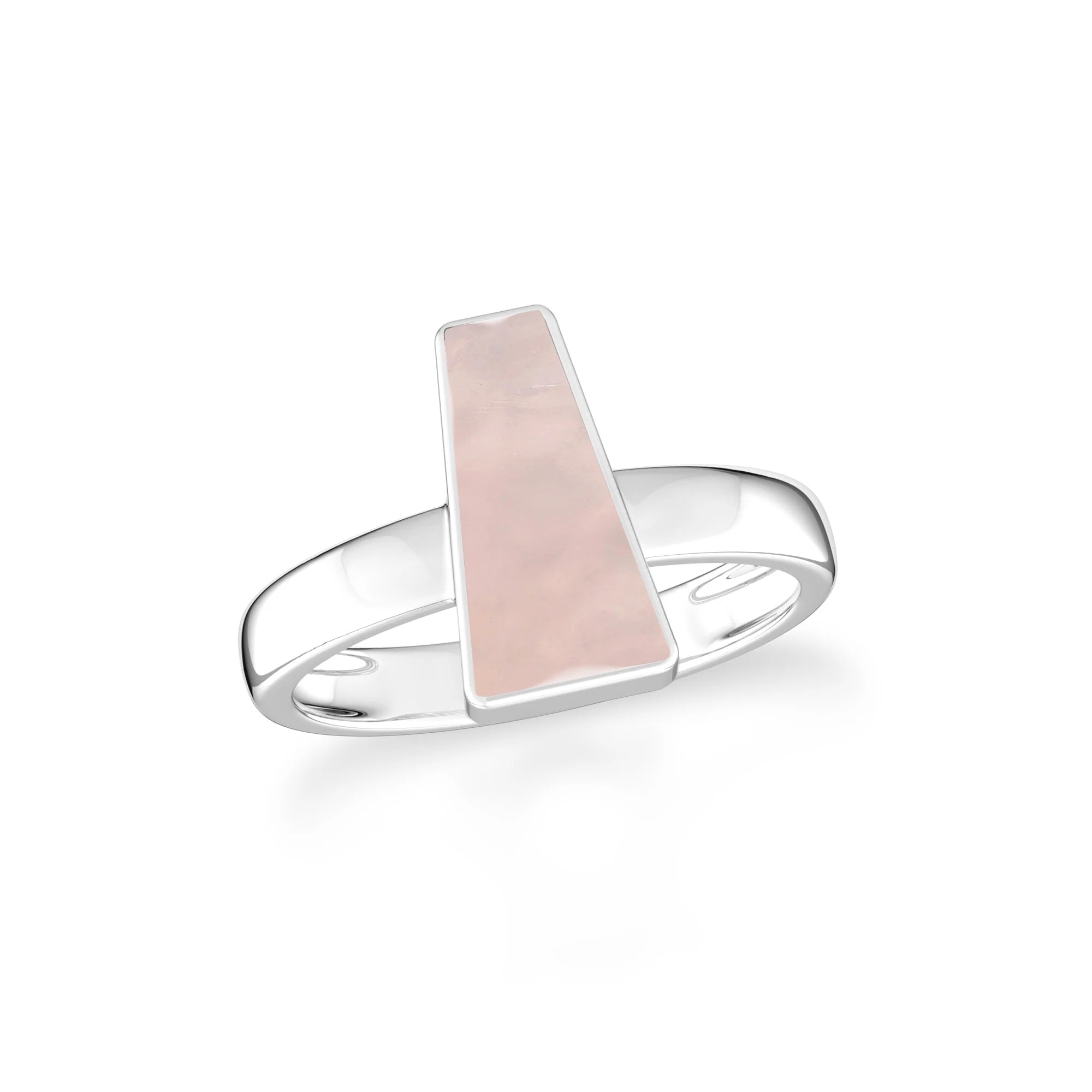 rose-quartz bezel-set ring