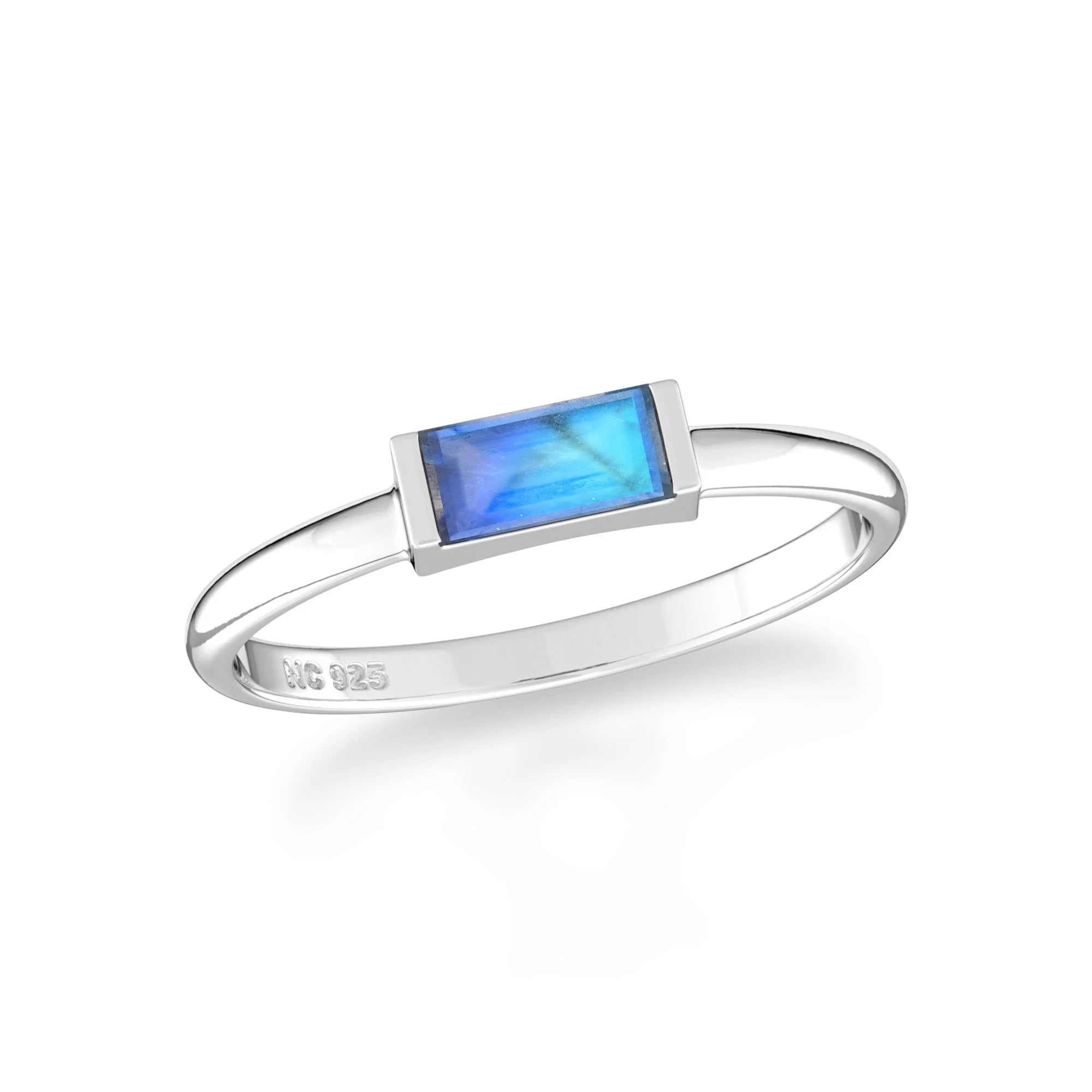 labradorite bezel-set ring