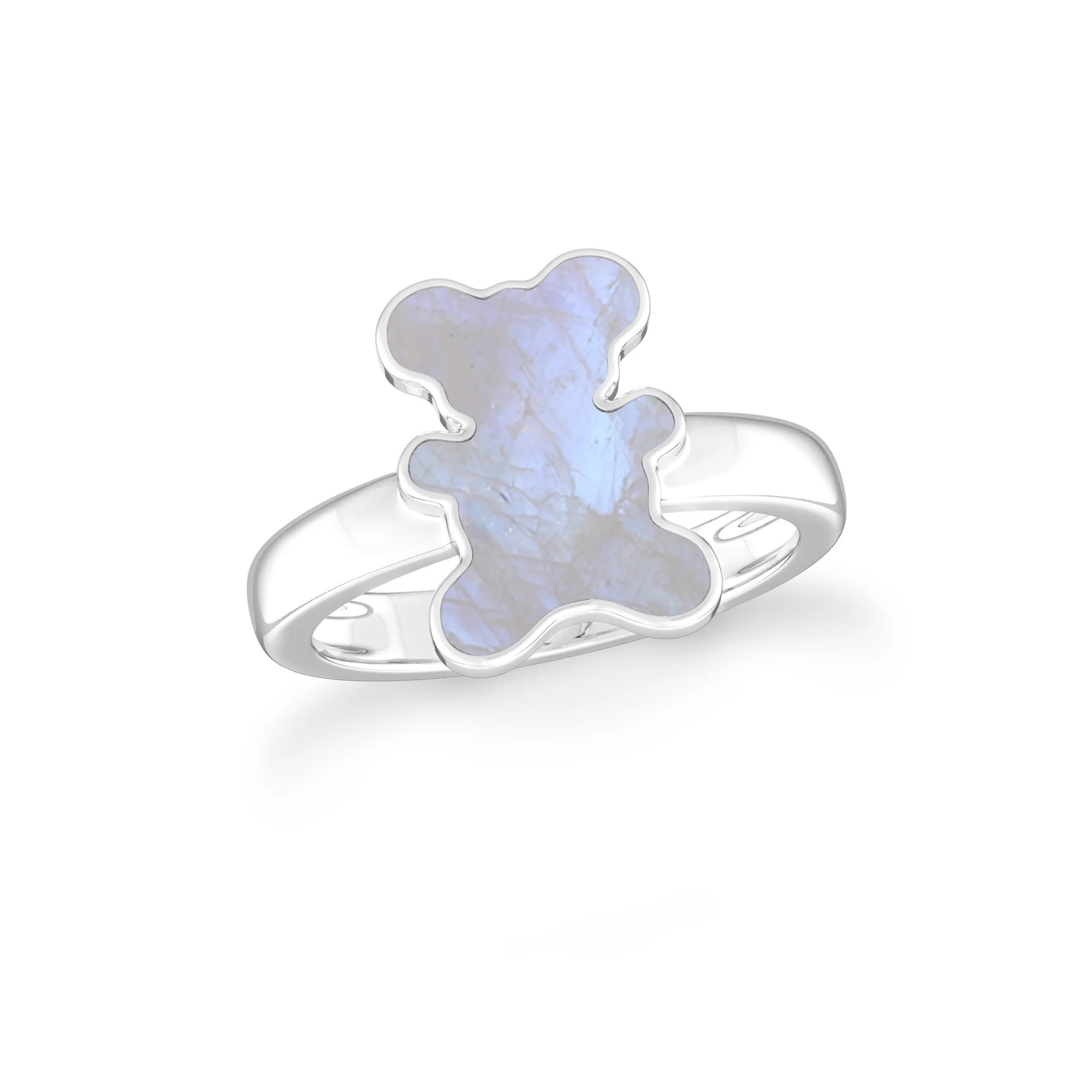 rainbow moonstone bezel-set ring