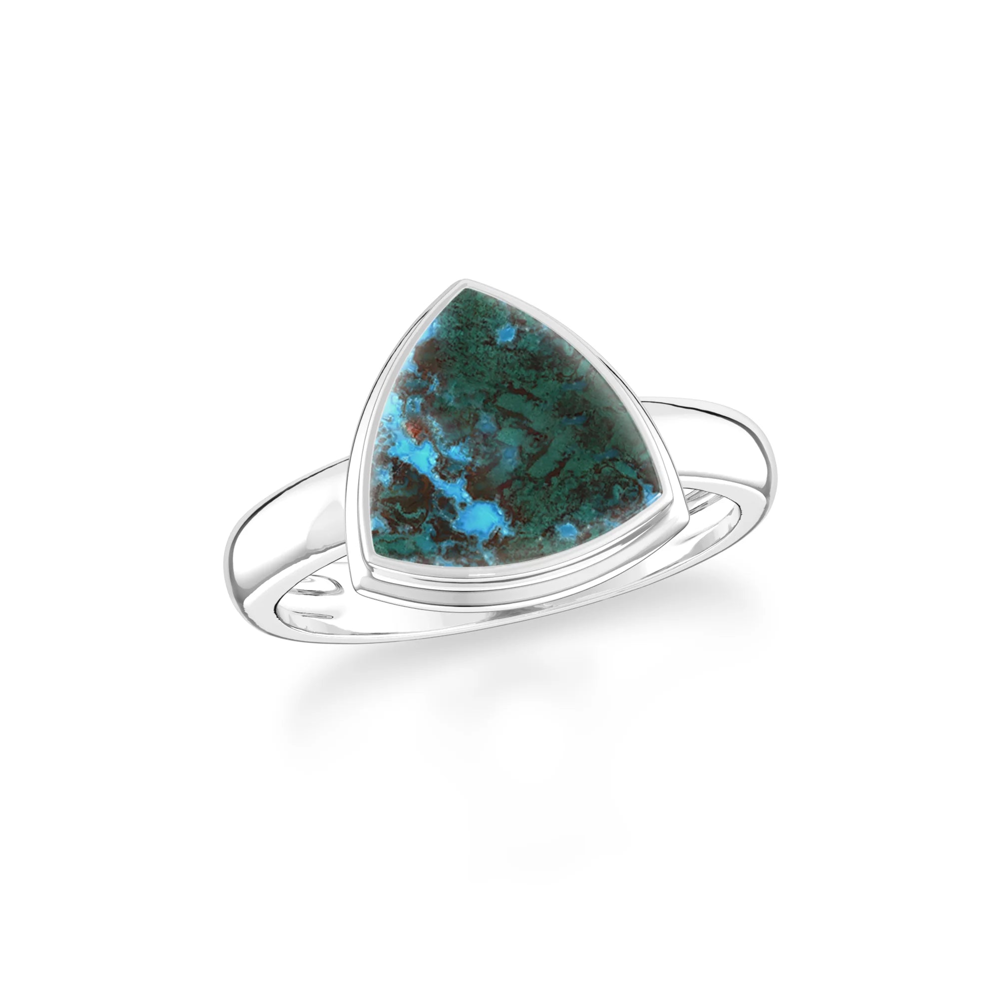 chrysocolla bezel-set ring