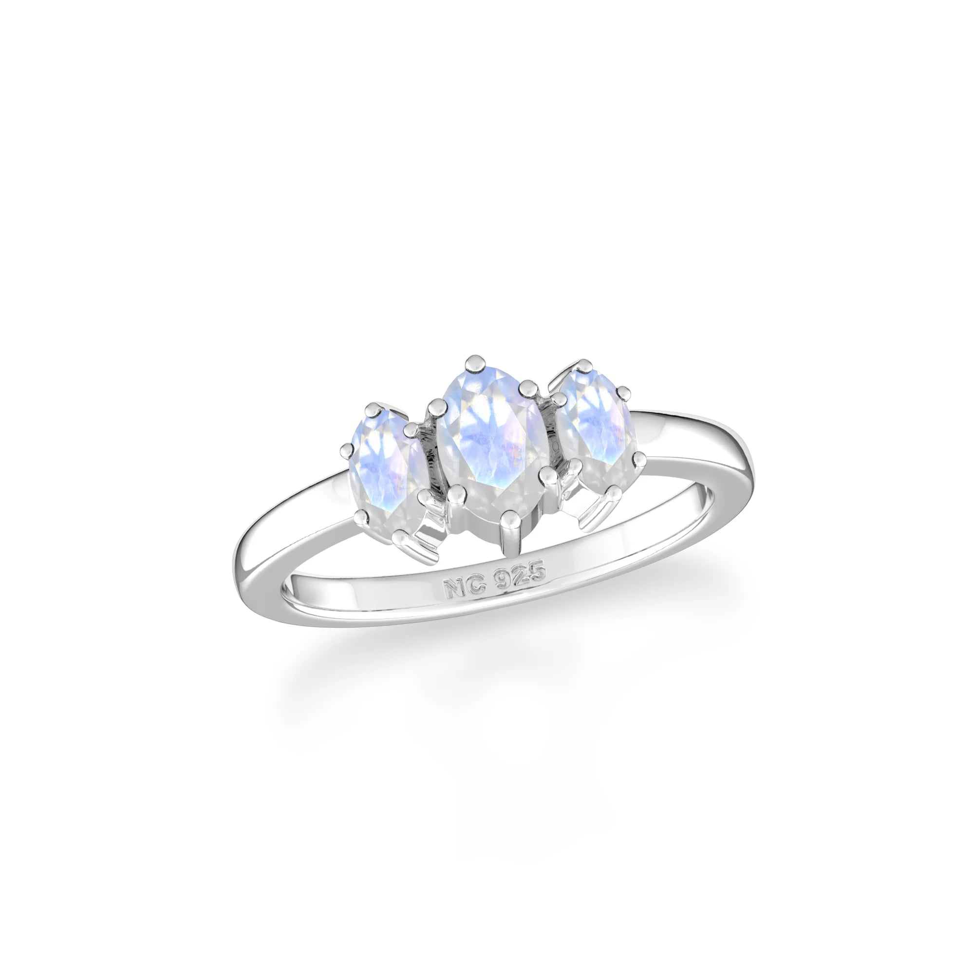 rainbow-moonstone prong-set ring