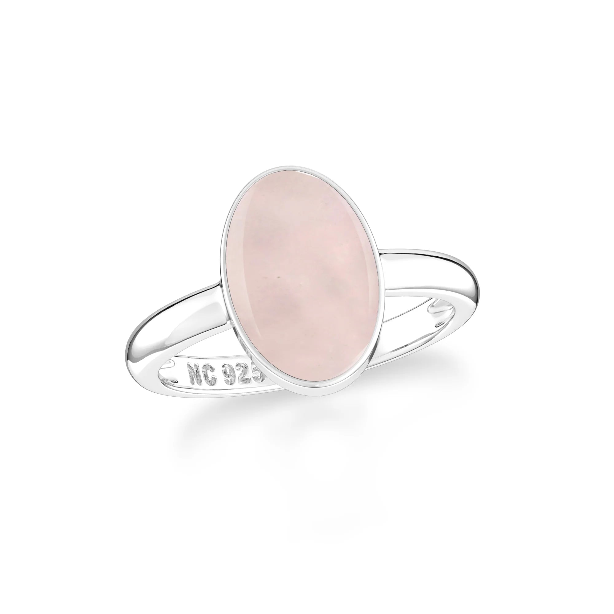 rose quartz bezel-set ring