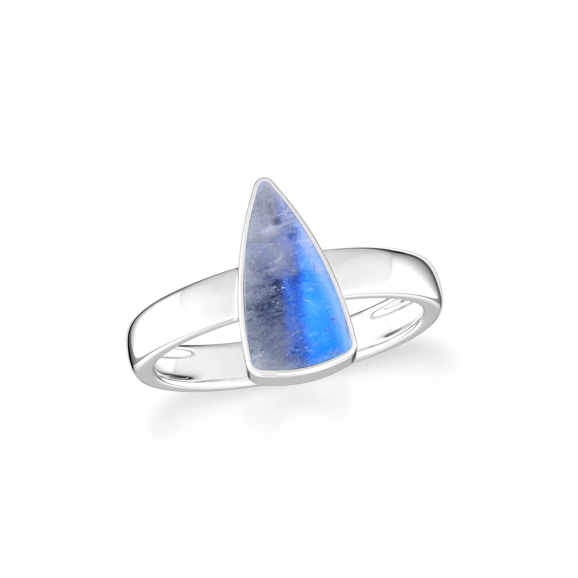 blue-moonstone bezel-set ring