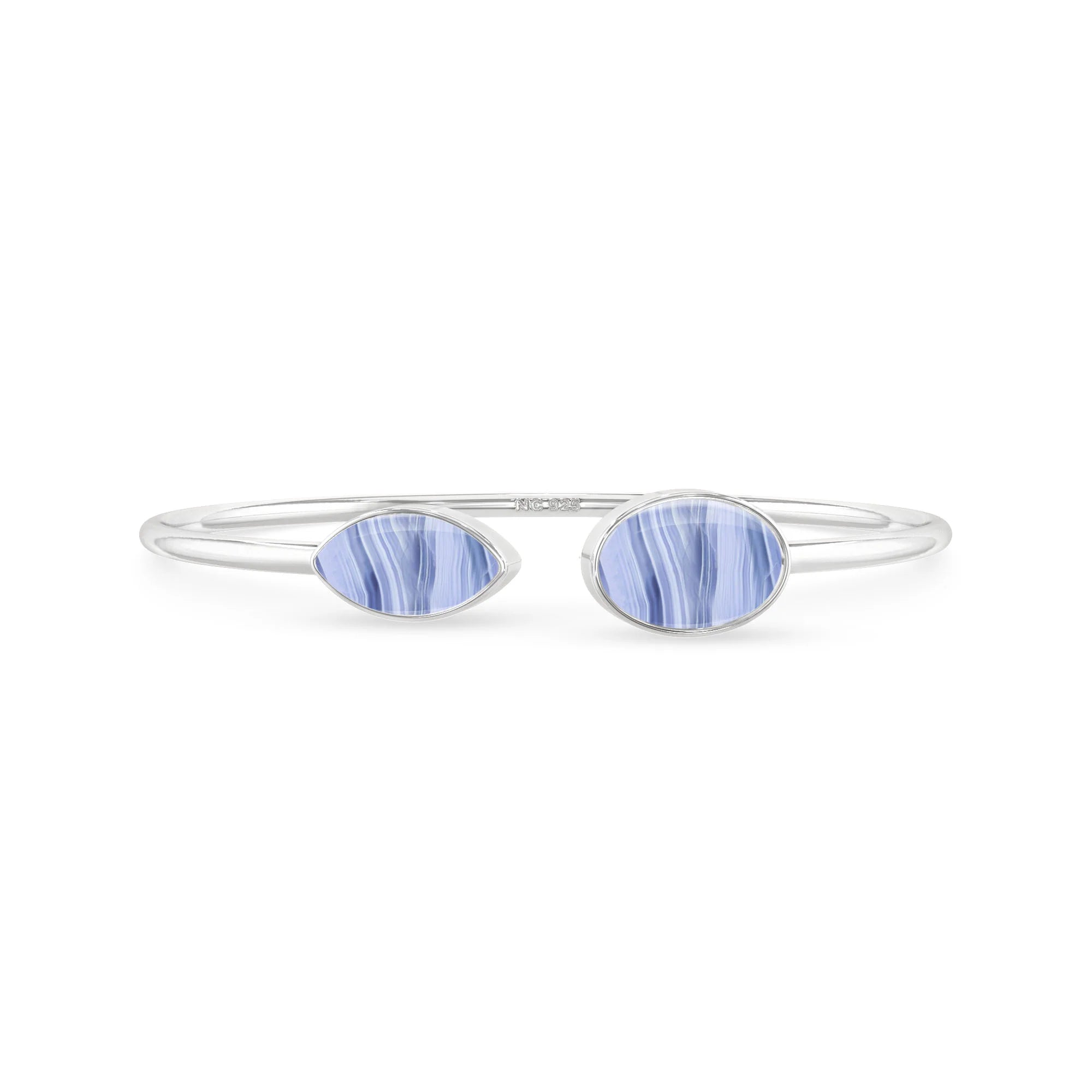 blue lace agate cab bracelet