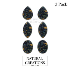 azurite malachite cab earrings