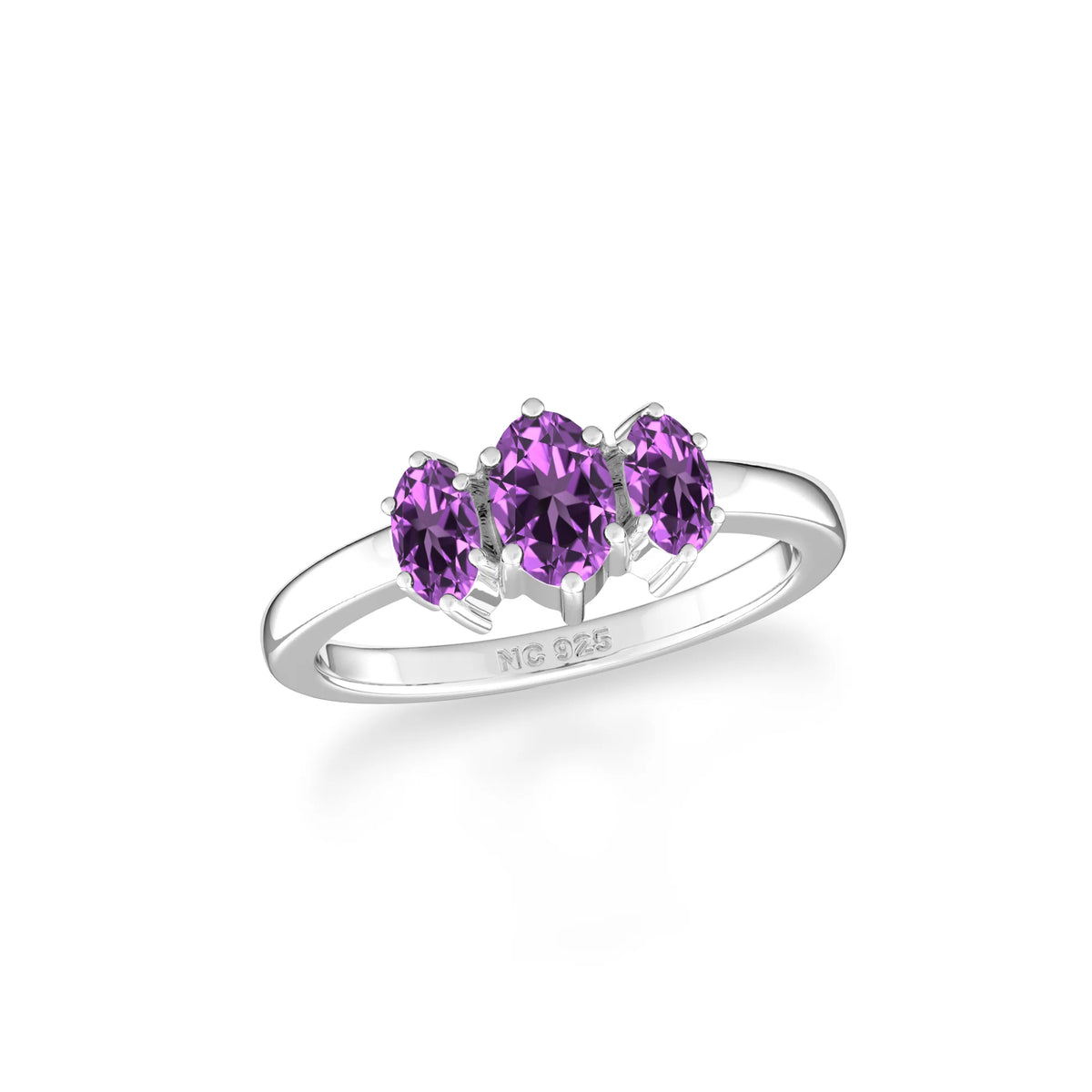 amethyst prong-set ring
