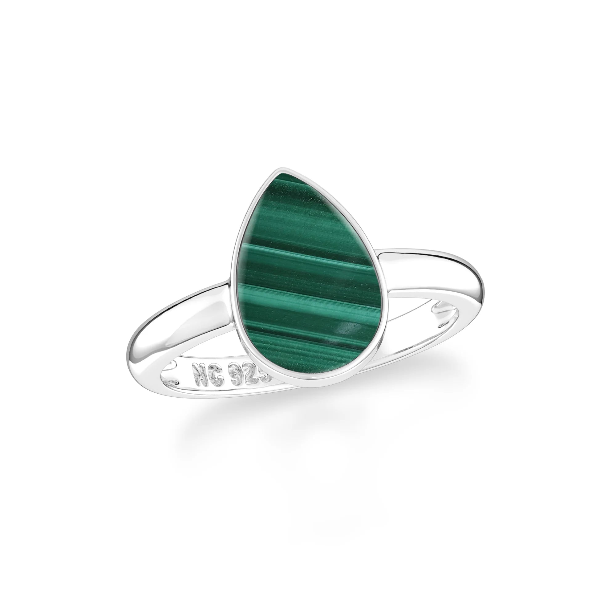 malachite bezel-set ring