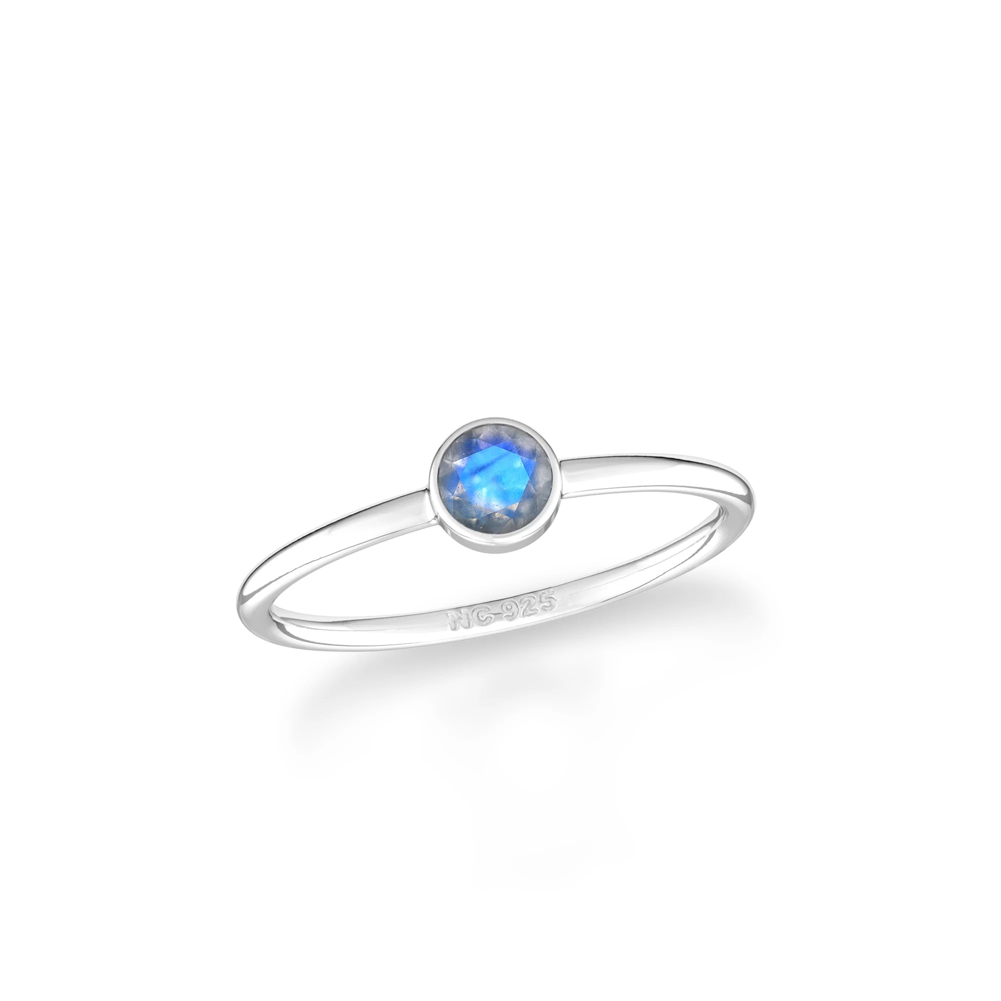 labradorite stackable bezel-set ring