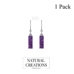 Charoite slice earrings