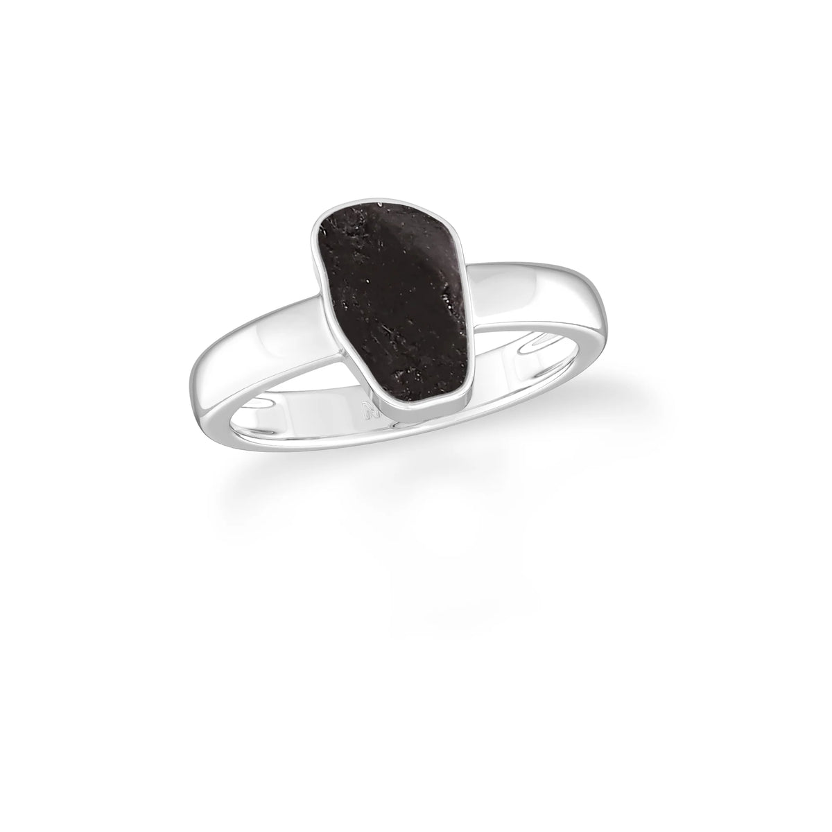 shungite bezel-set ring