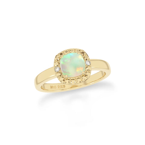 ethiopian-opal stackable prong-set ring
