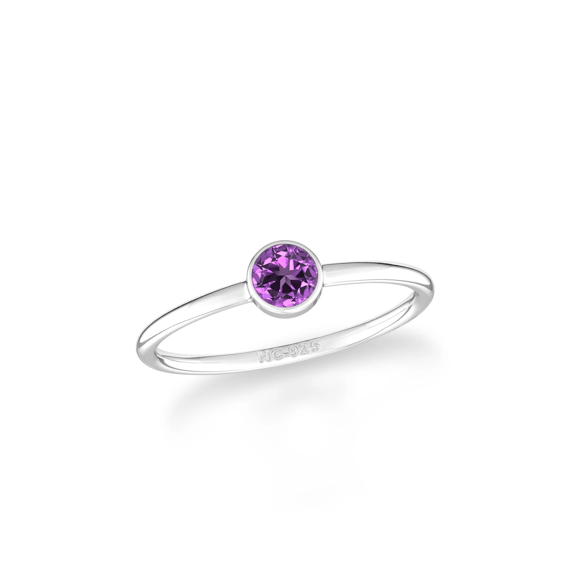 amethyst stackable bezel-set ring