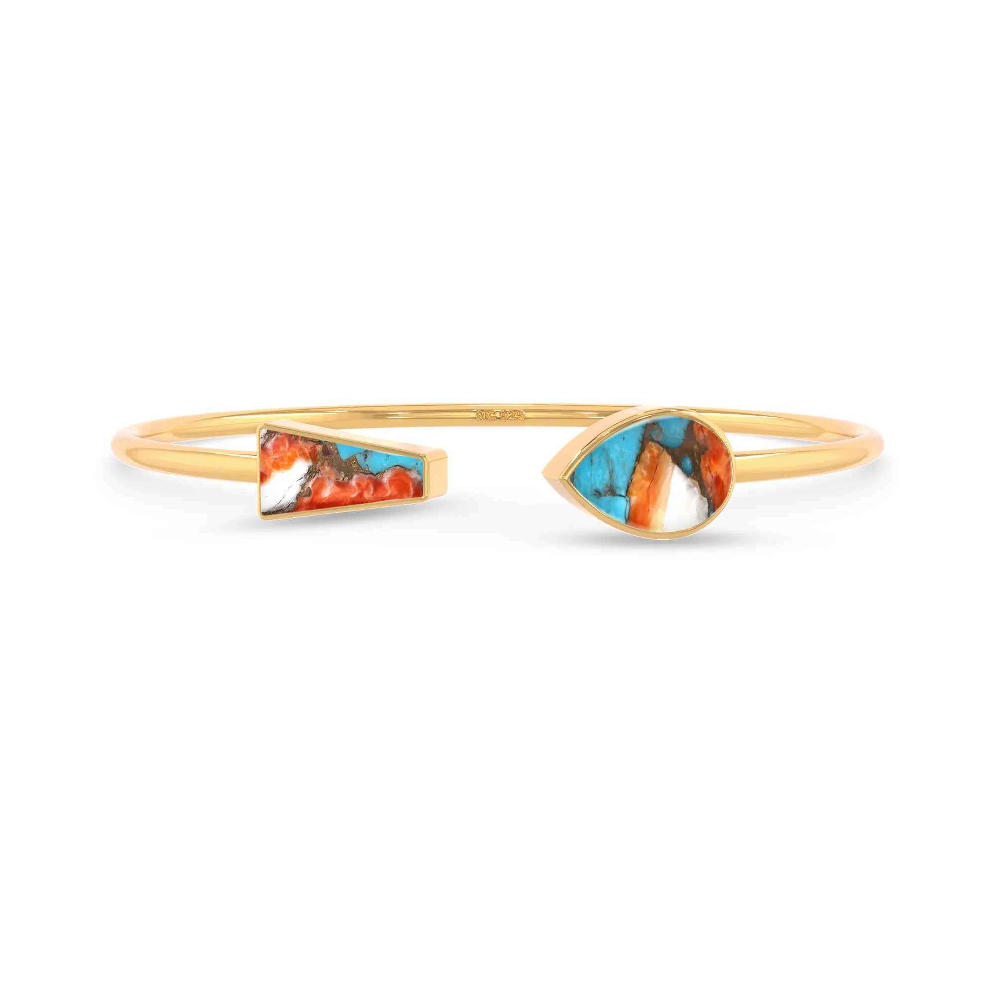 spiny oyster turquoise cab bracelet