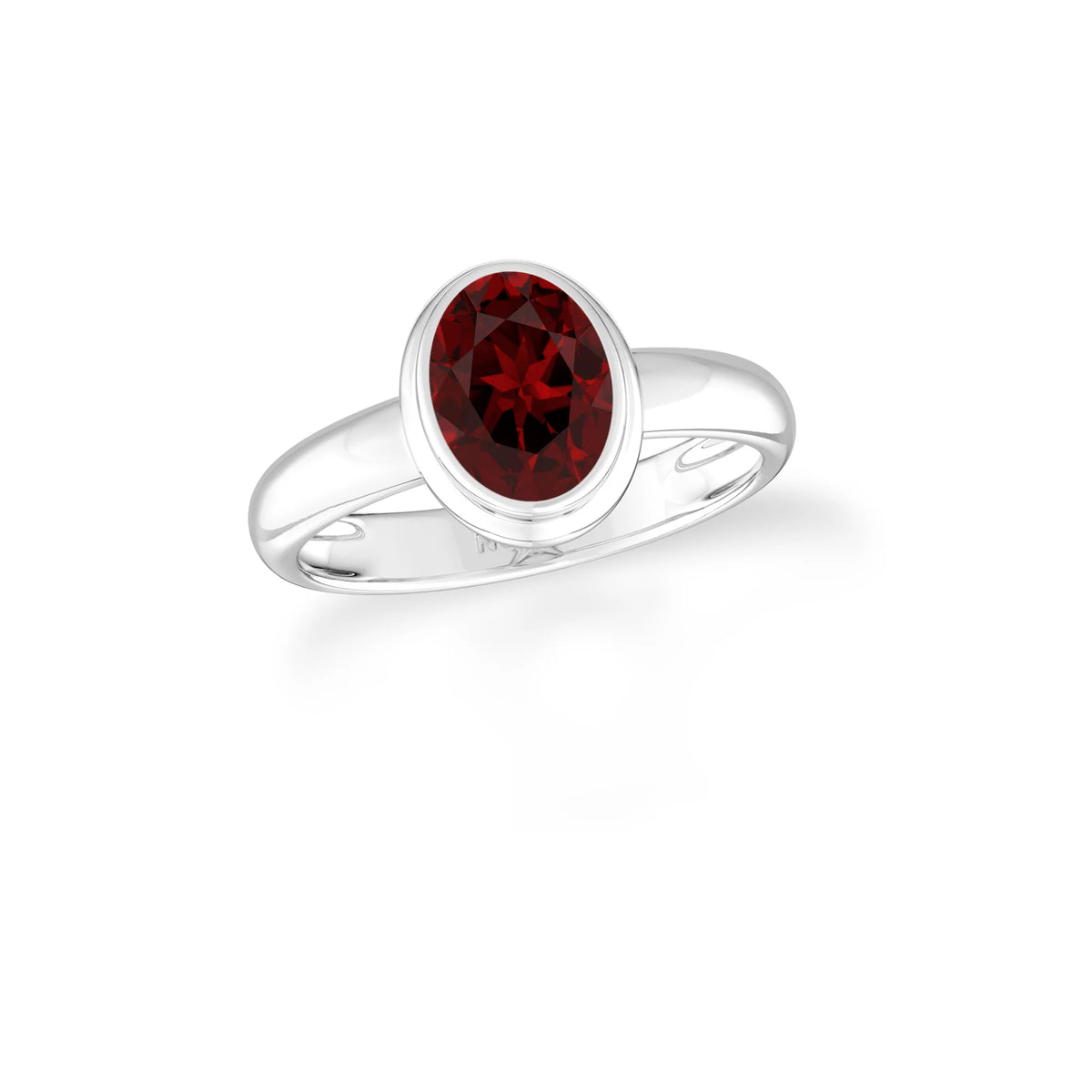 garnet bezel-set ring