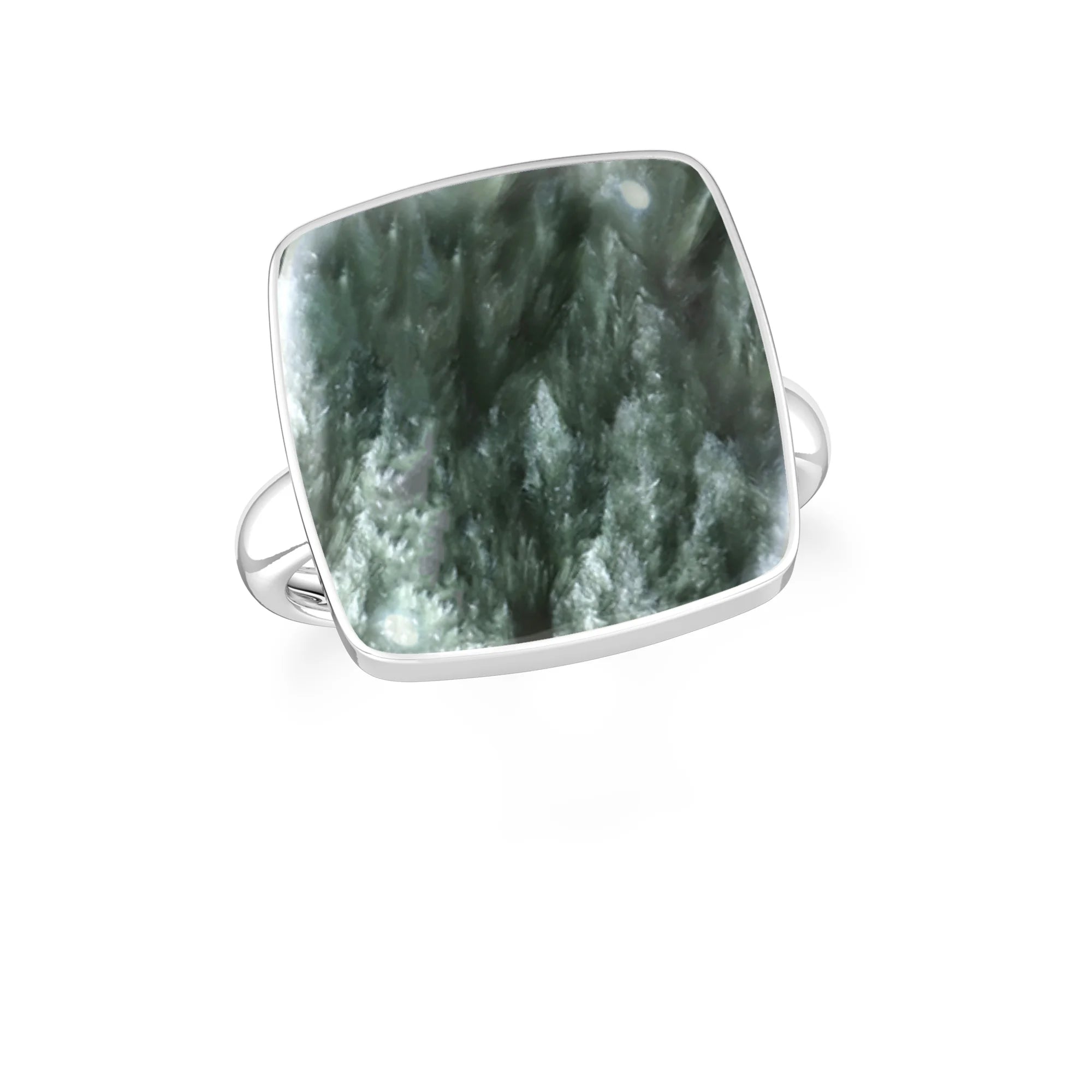seraphinite bezel-set ring